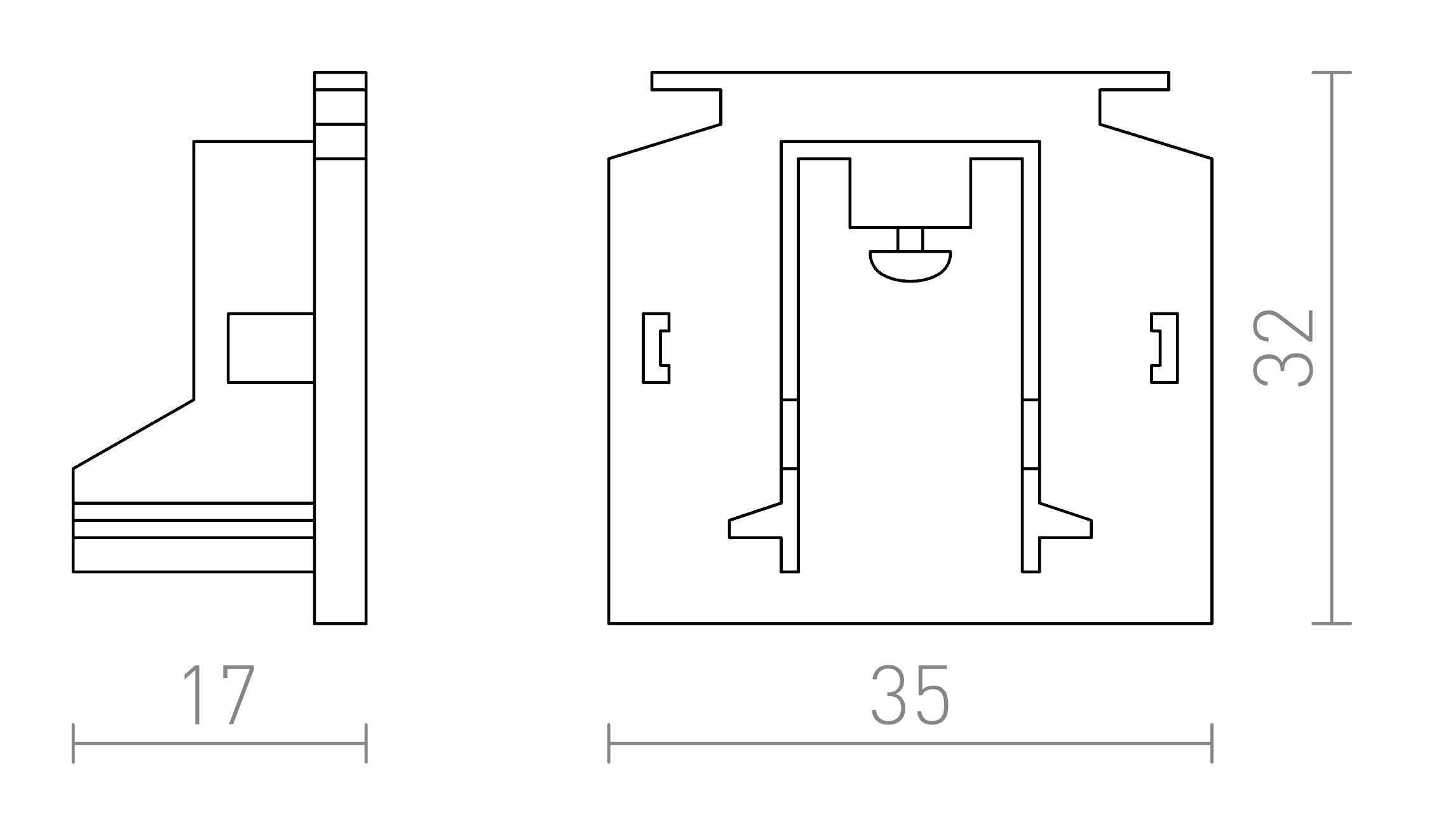 EUTRAC końcówka do szyny 3-faz - Product sketch