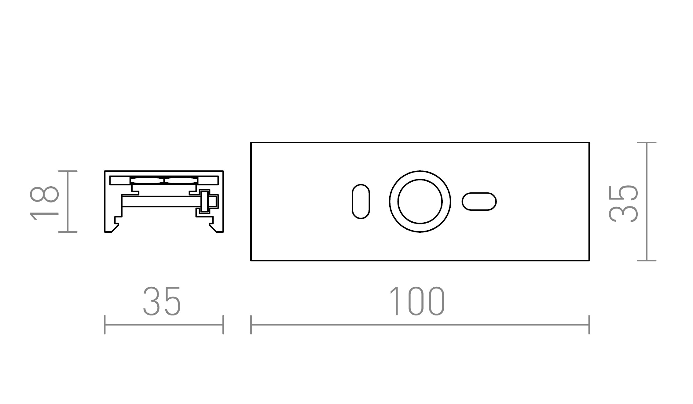 EUTRAC connettore per binario trifase - Product sketch