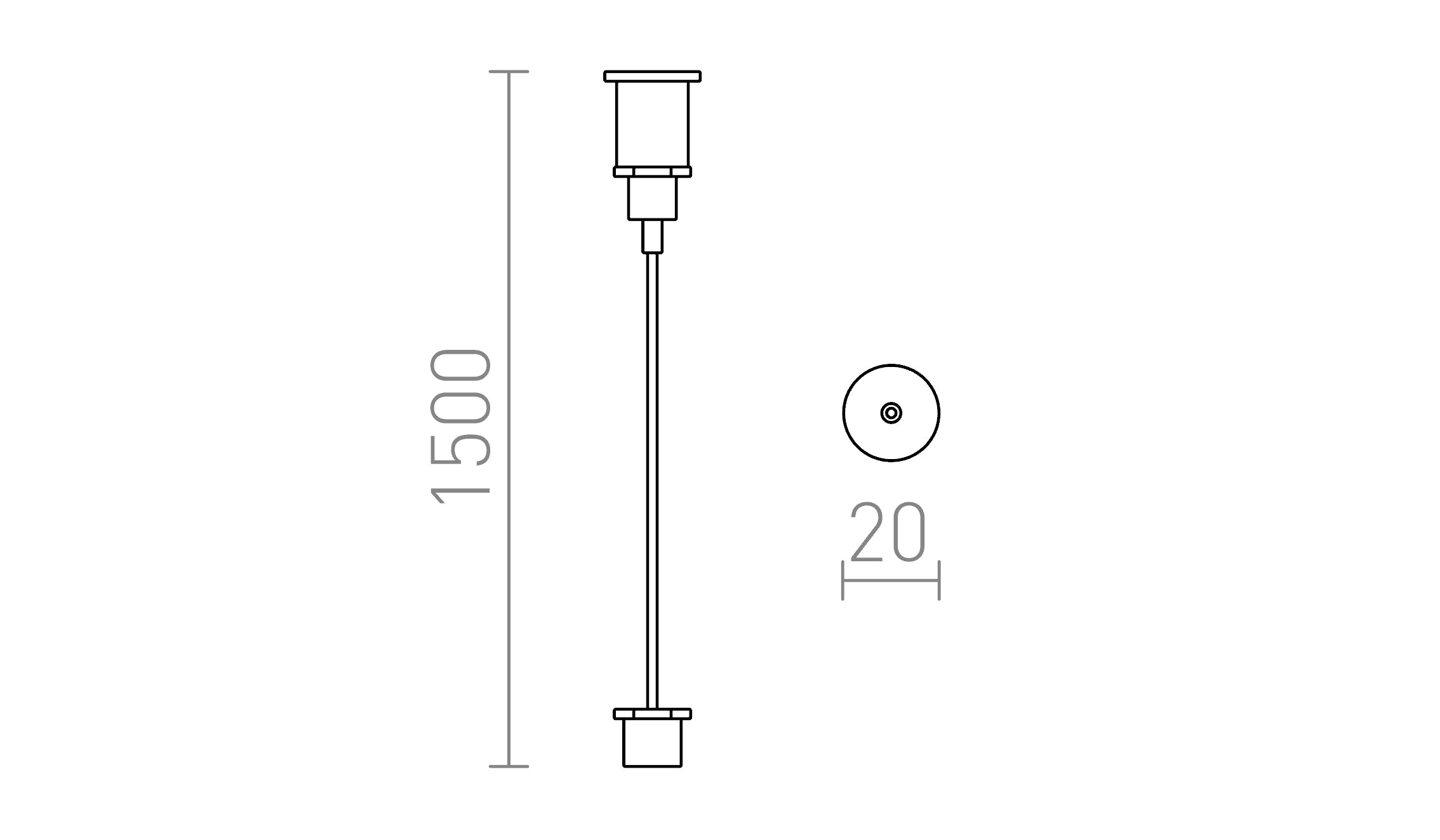 EUTRAC 1,5m Kabelaufhänger - Product sketch