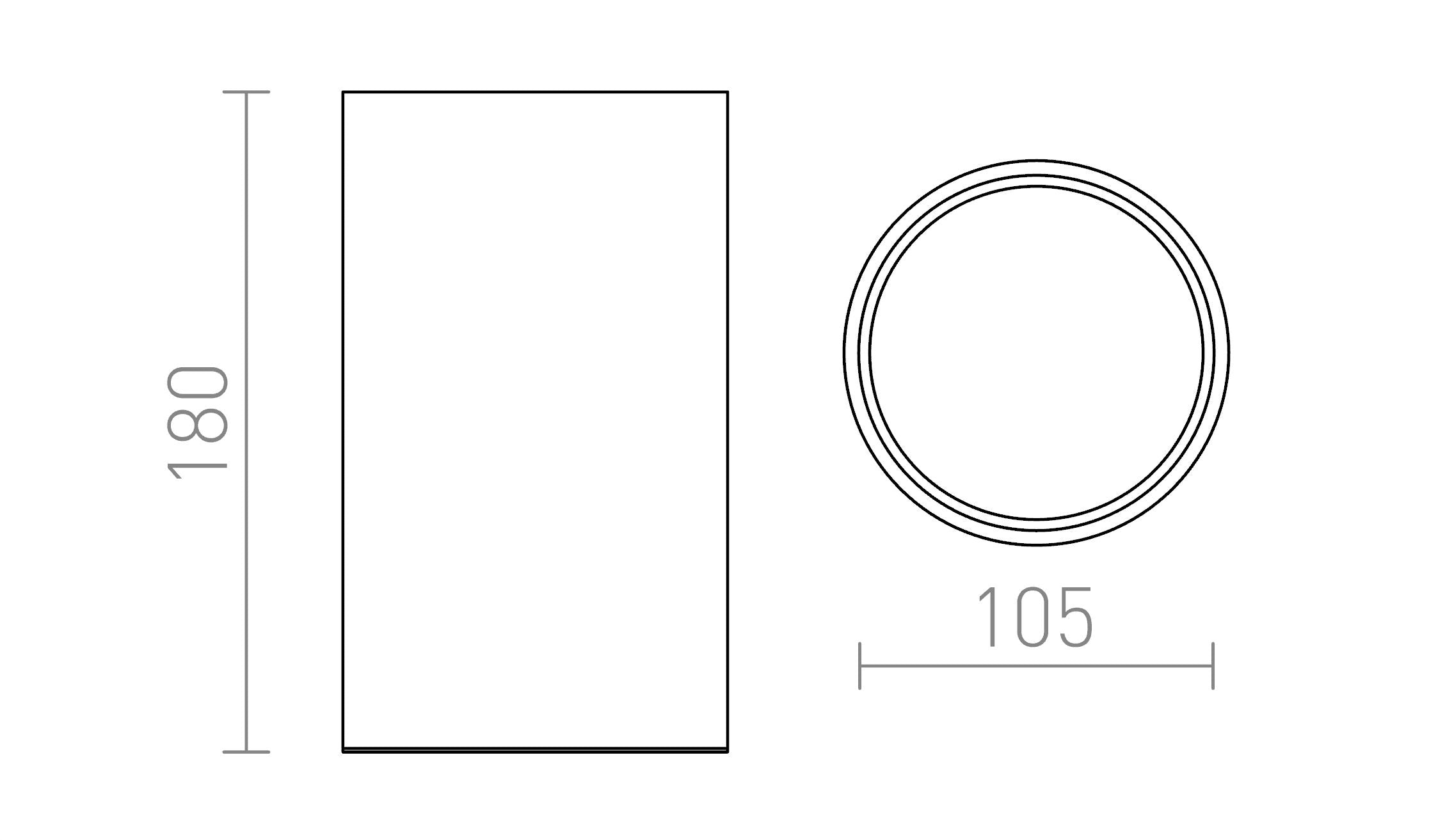 MEA da soffitto cilindrico lampada - Product sketch