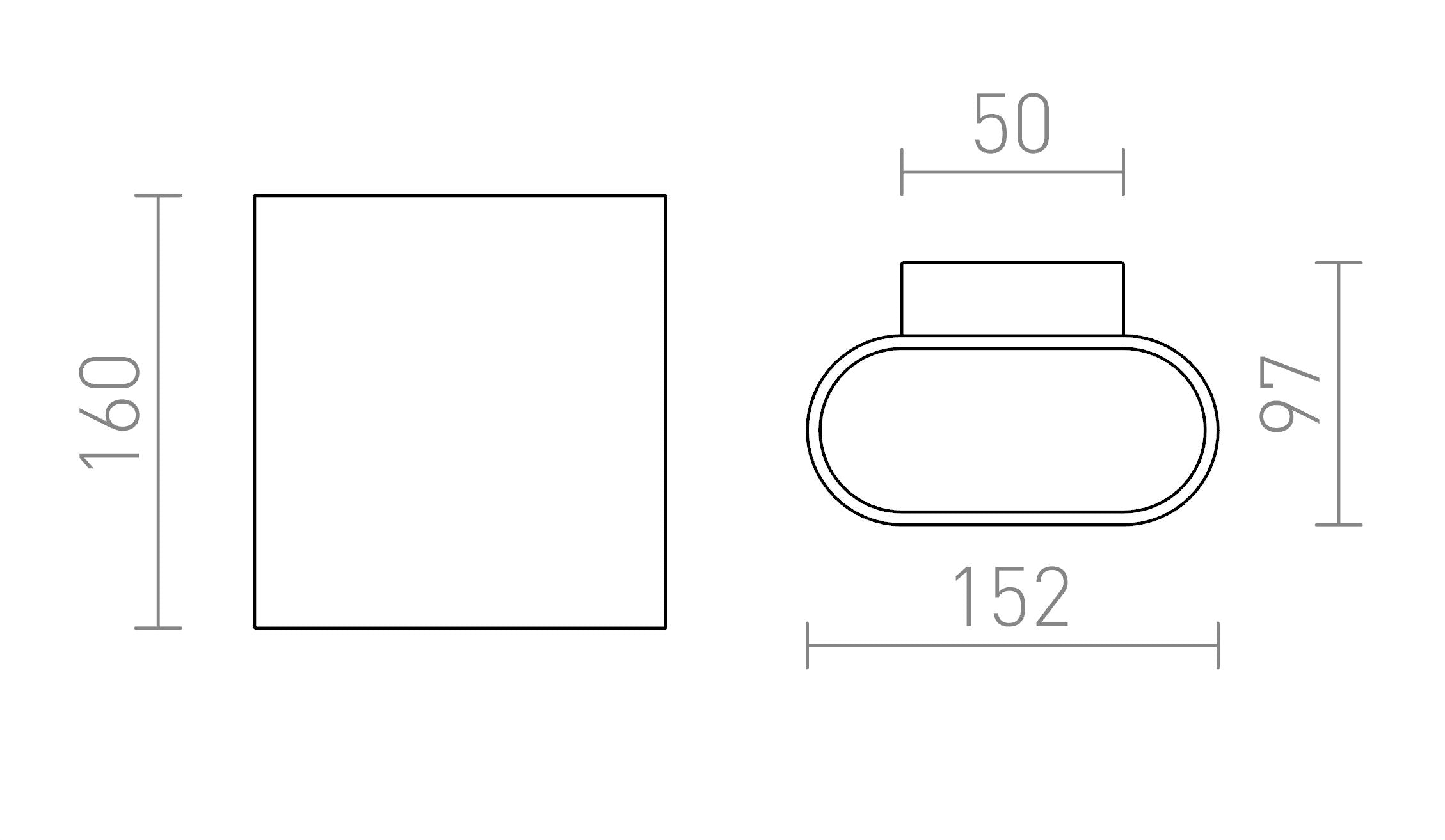 TETE LED II zidna lampa - Product sketch