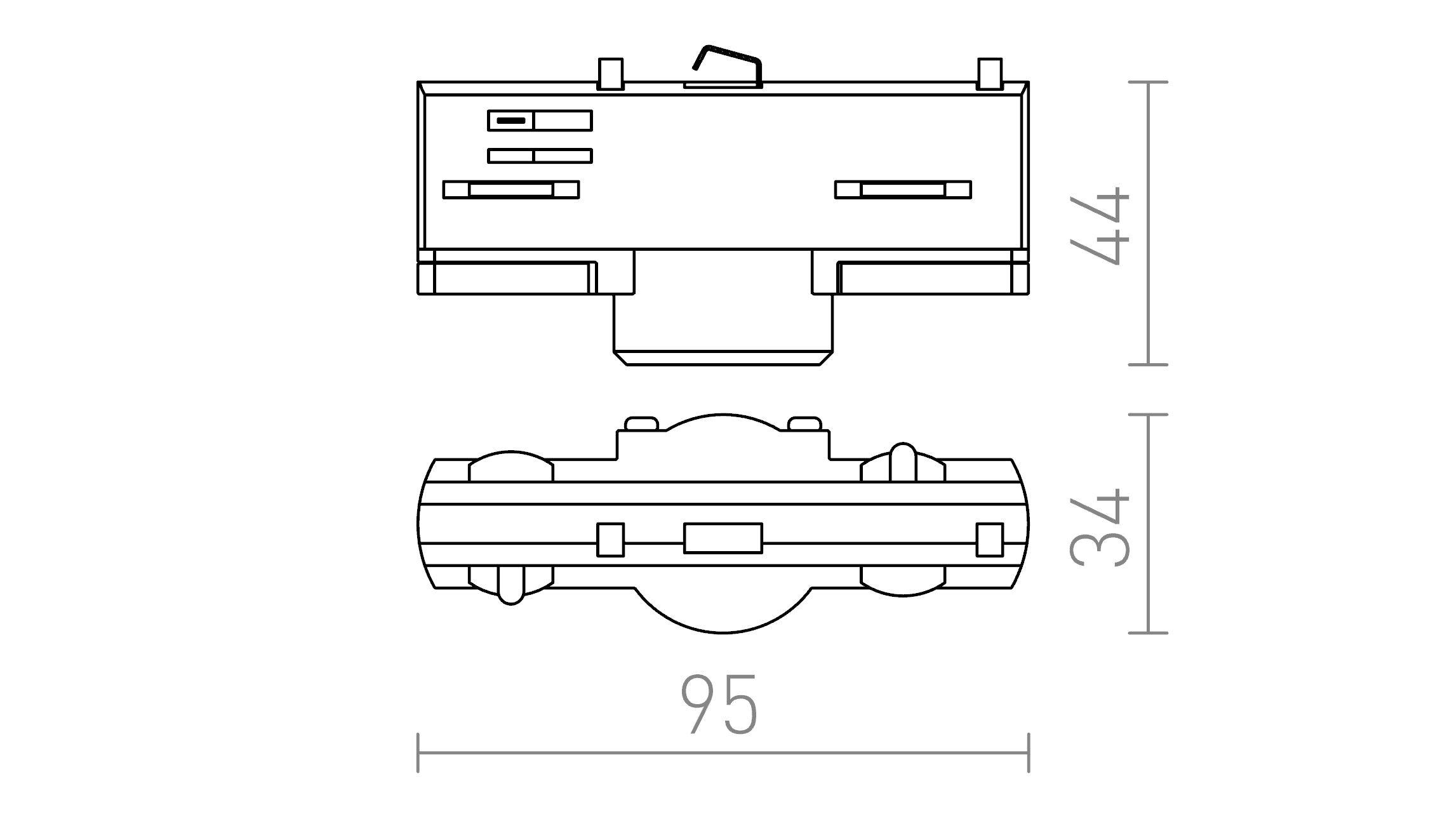 EUTRAC adapter do szyny 3-faz - Product sketch