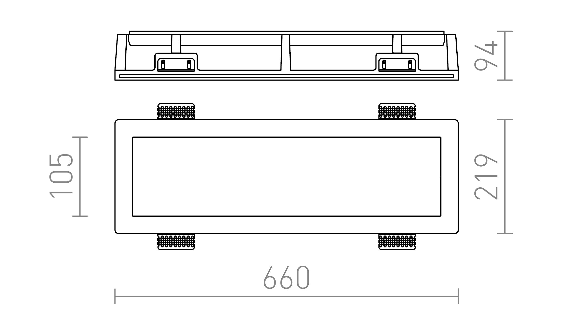 TRAFFIC FRAMELESS laterală lampă - Product sketch