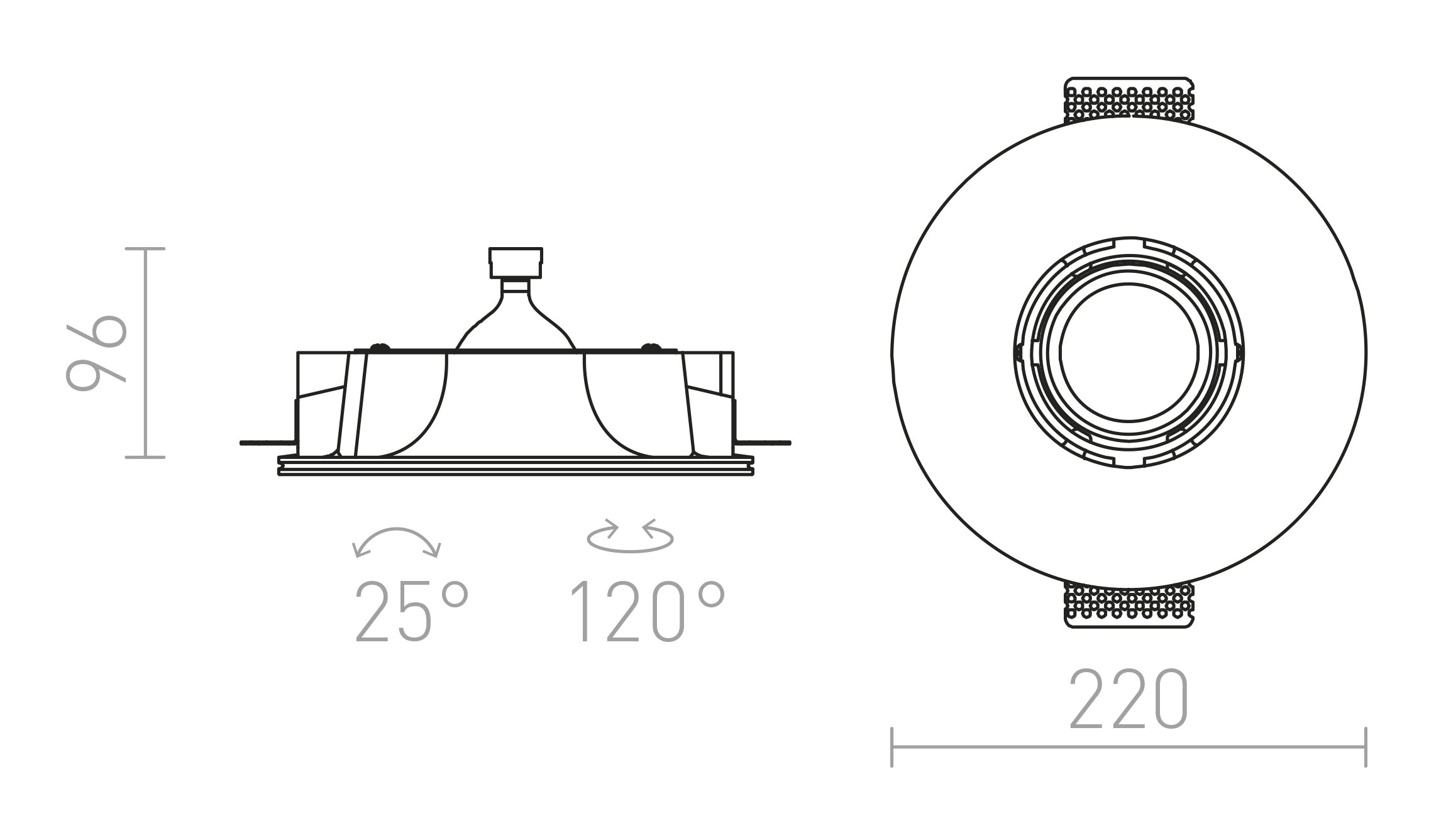 DINGO R podesiva lampa - Product sketch