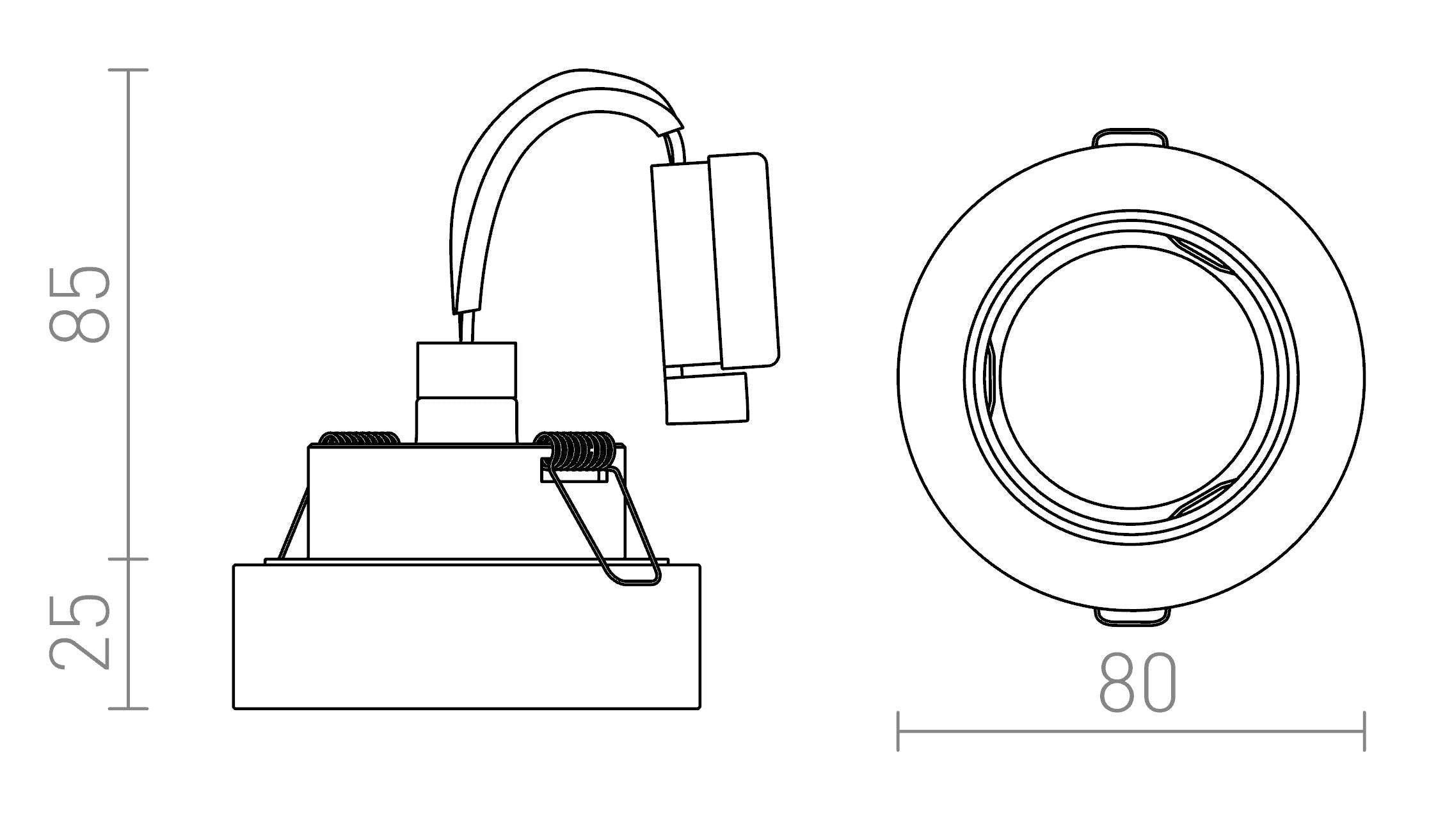 BIANCA R încastrat lampă - Product sketch