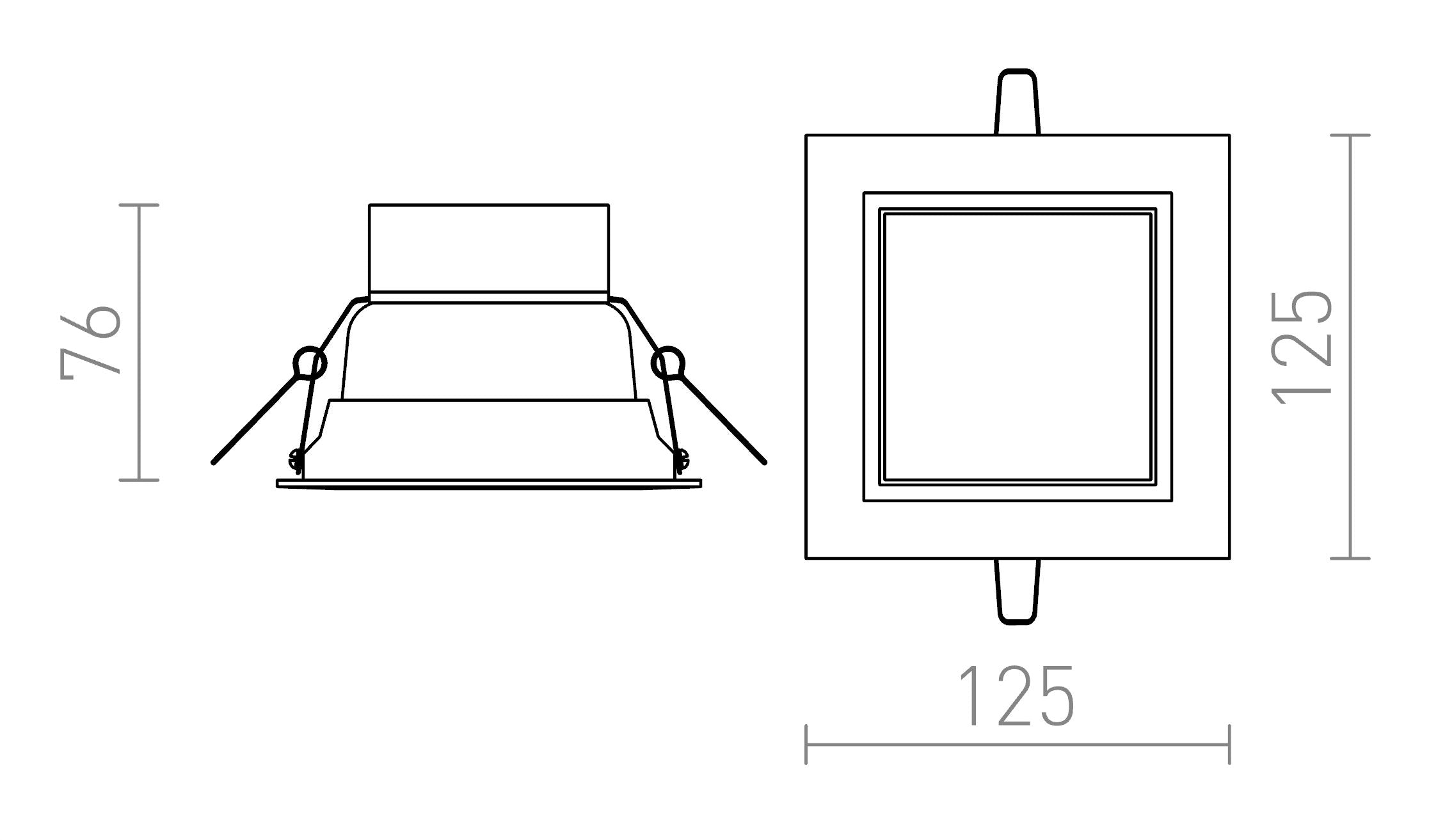 VIC 12 ugradna lampa - Product sketch