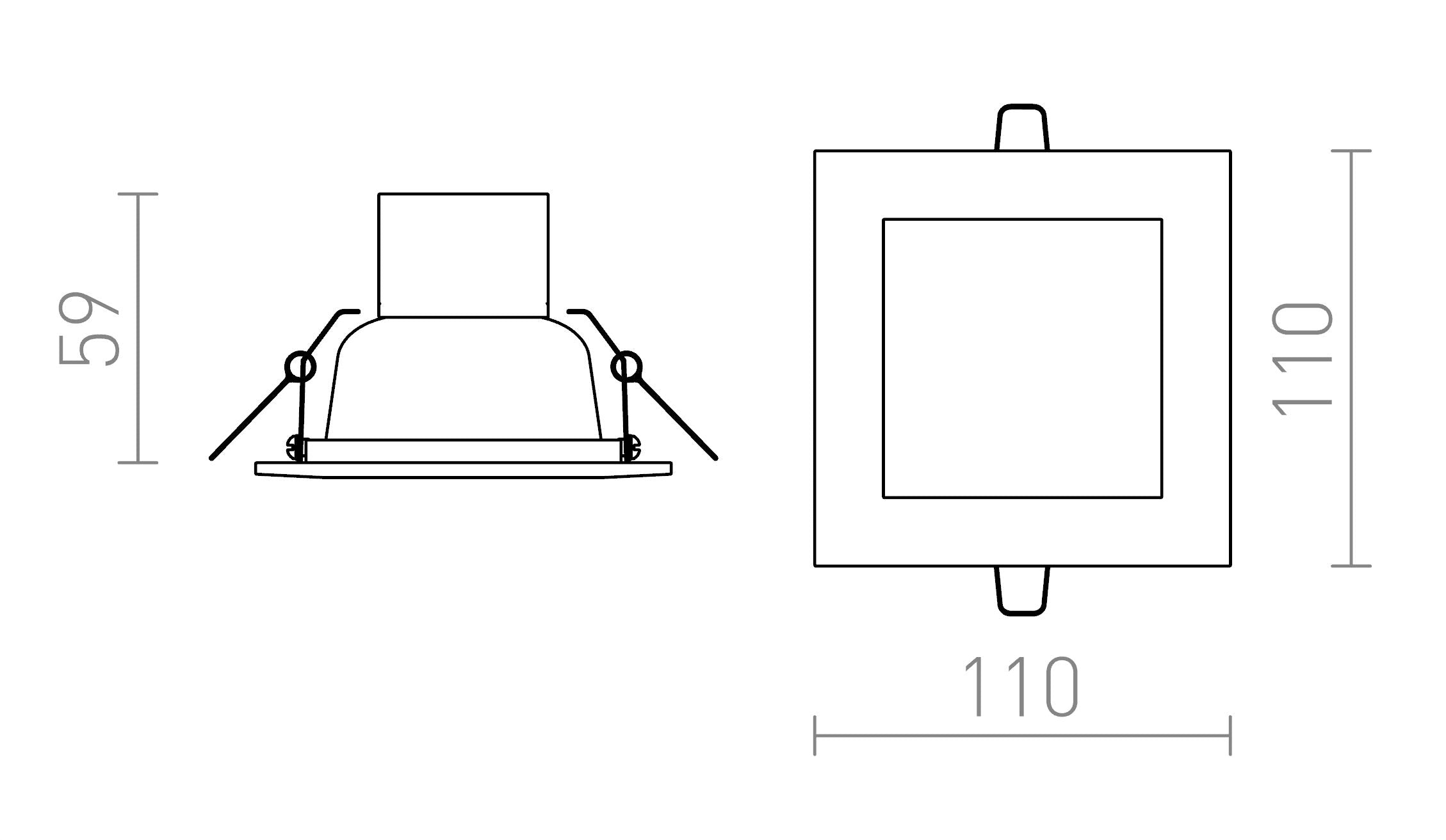 SEEYOU 11 quadratische Einbauleuchte lampe - Product sketch