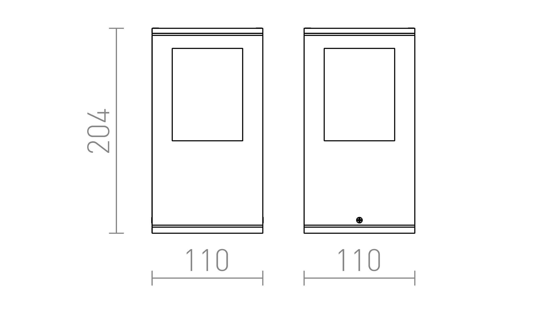 PONDER 20 wall or bollard lamp - Product sketch