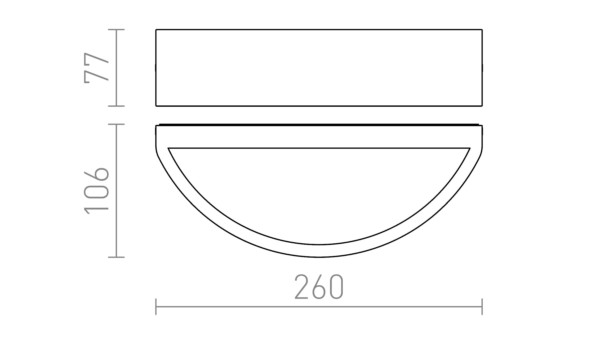 LESA wandlamp lamp - Product sketch