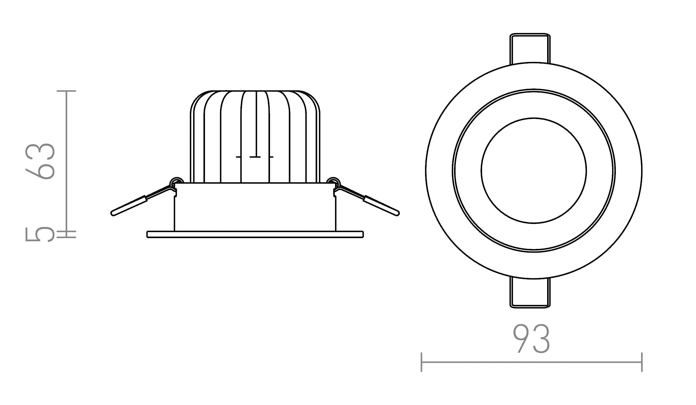 MAYDAY CC da incasso lampada - Product sketch