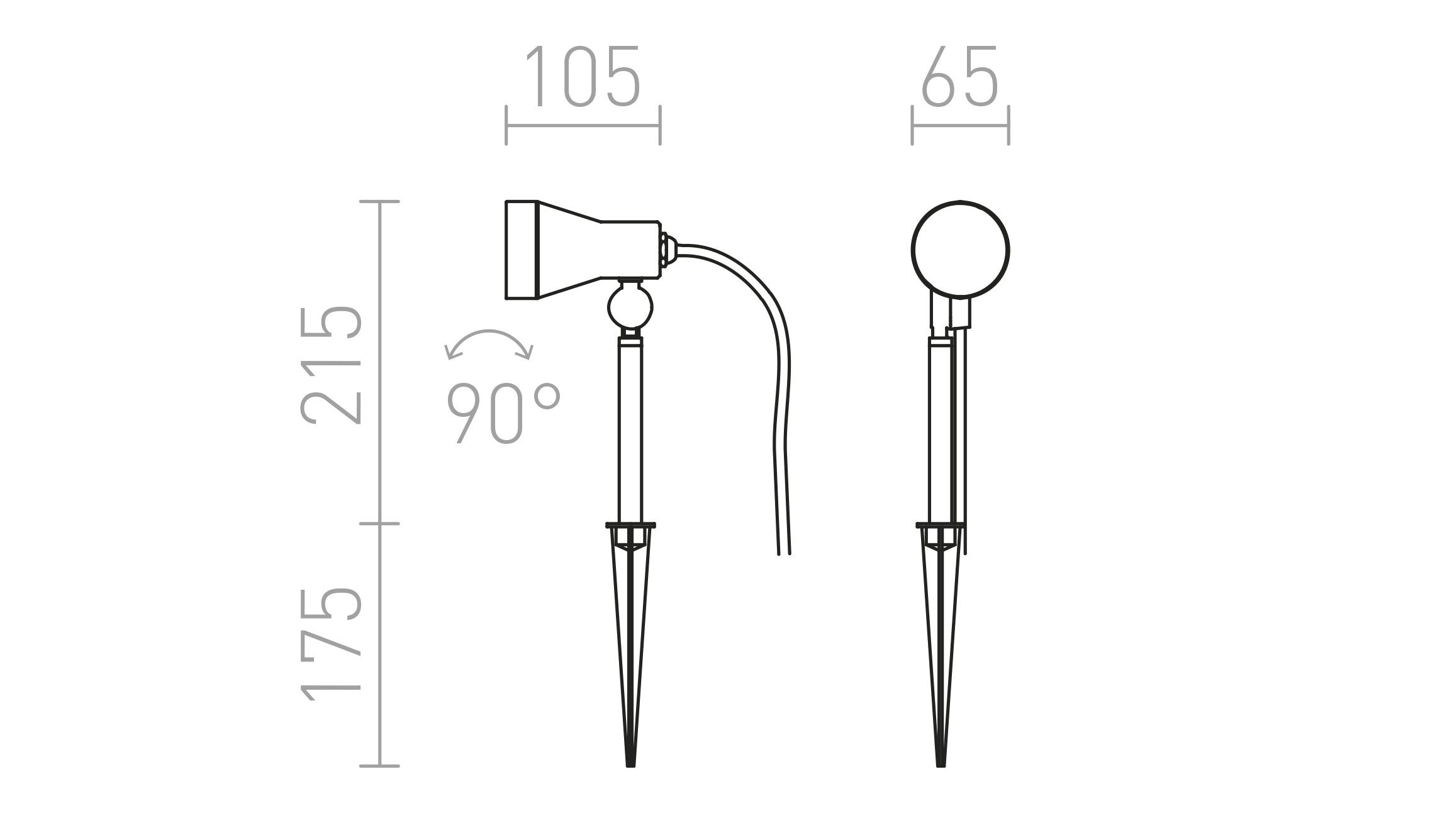 DIREZZA σε καρφί λαμπτήρας - Product sketch