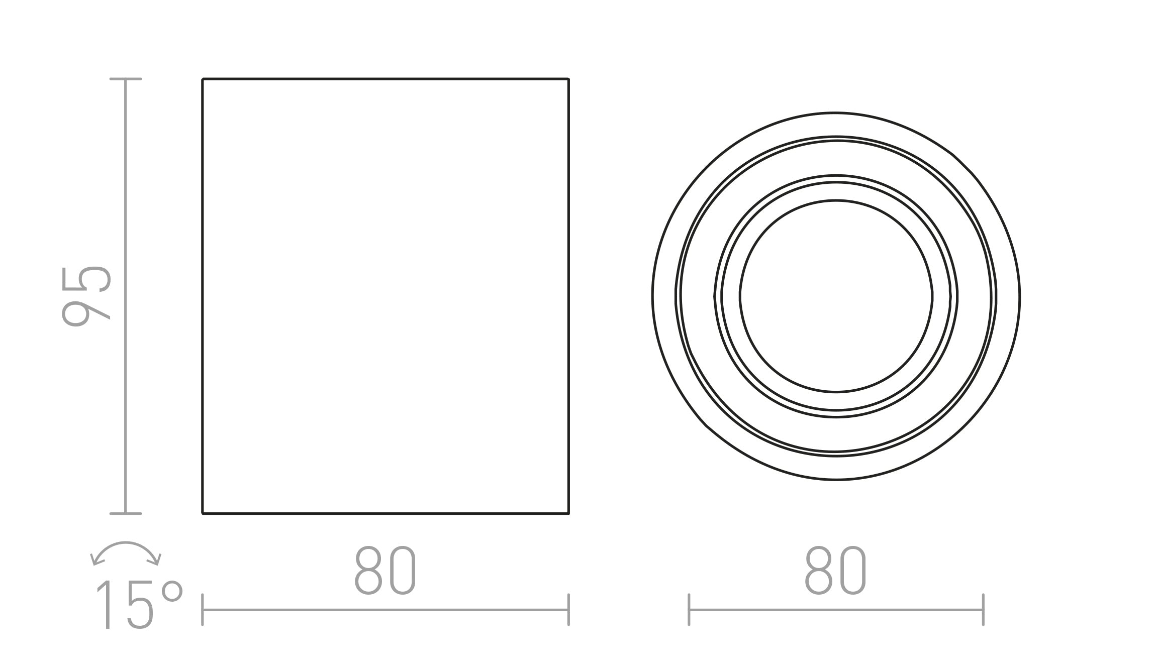 MAYO R da soffitto reclinabile lampada - Product sketch