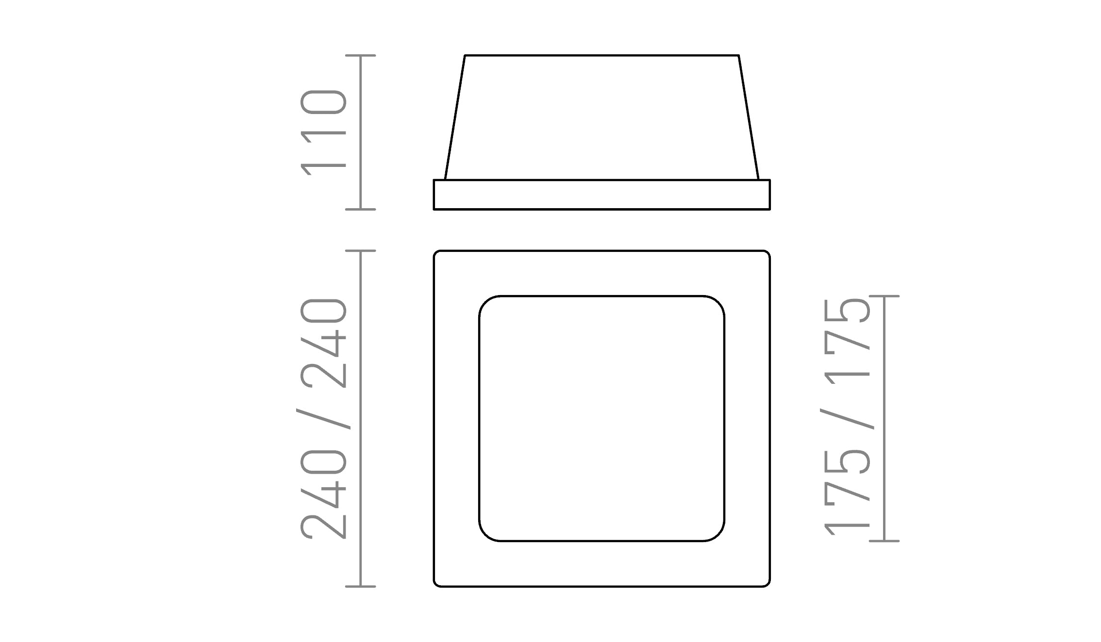 MIA SQ encastrable lampe - Product sketch