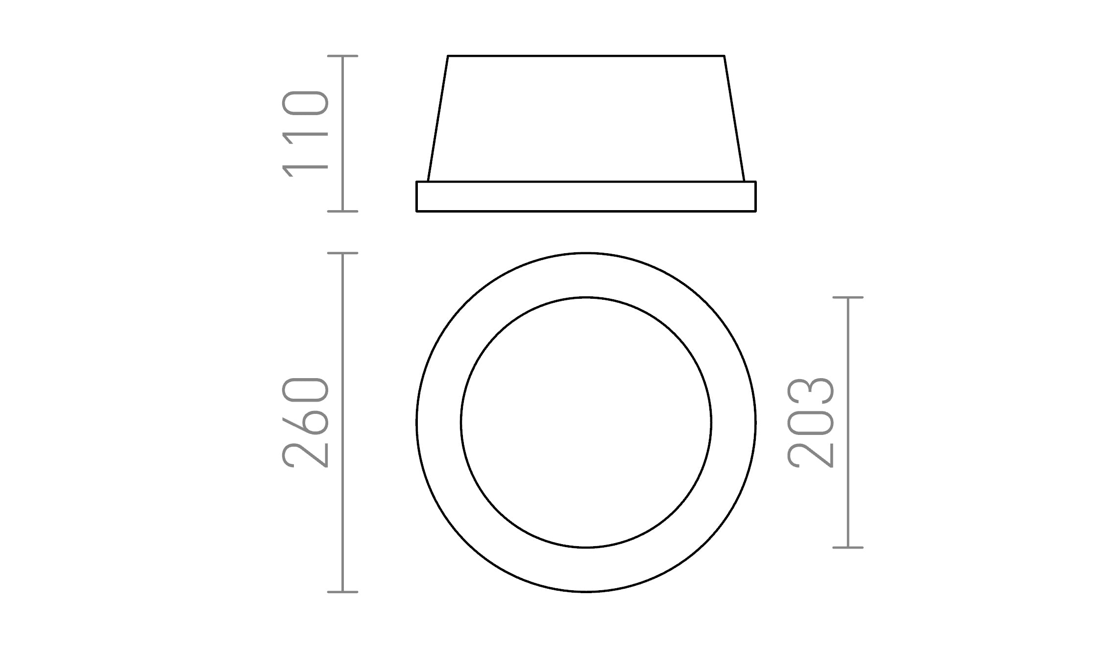 MIA R inbouwlamp lamp - Product sketch