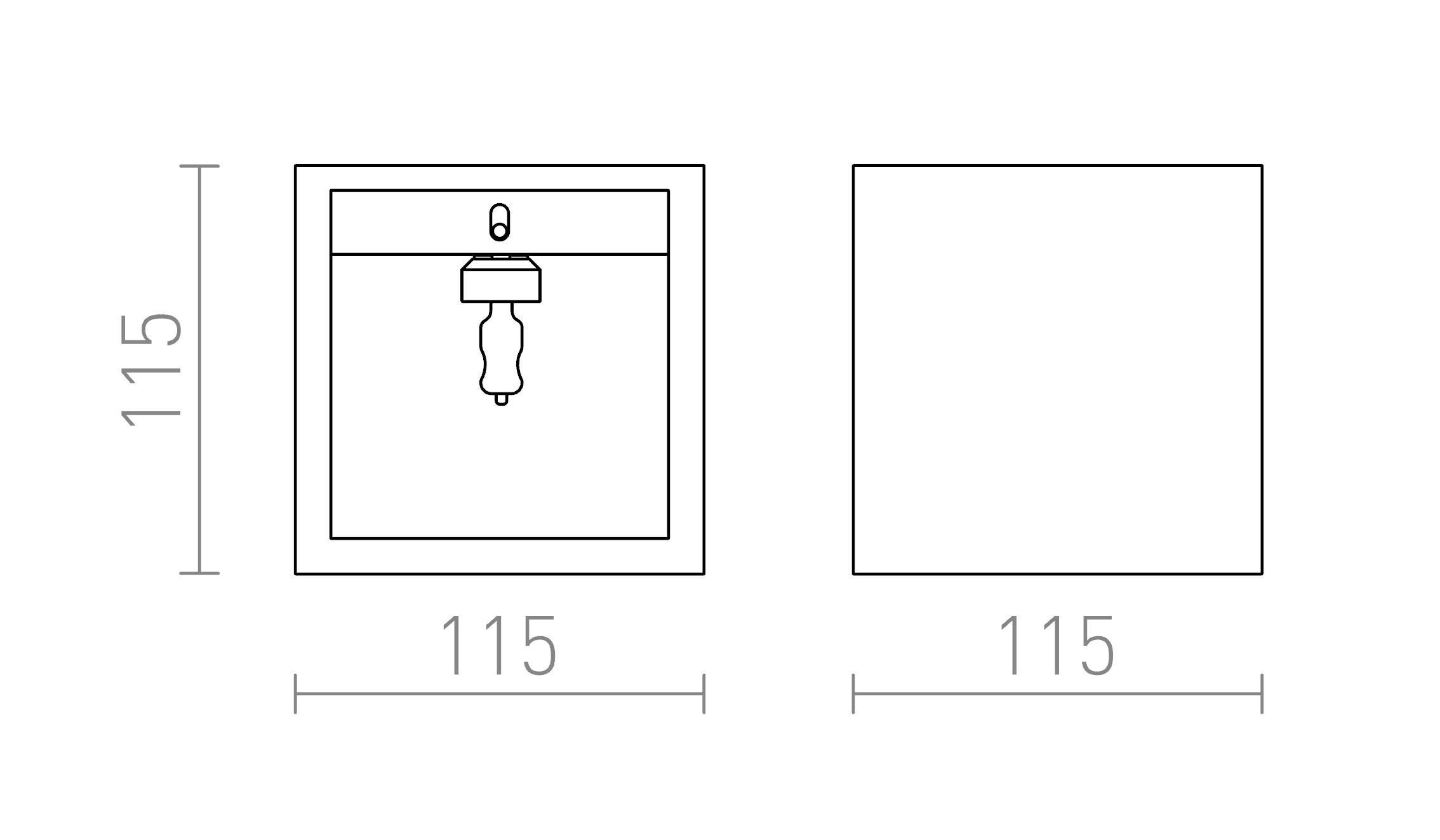 JACK SQ de pared lámpara - Product sketch
