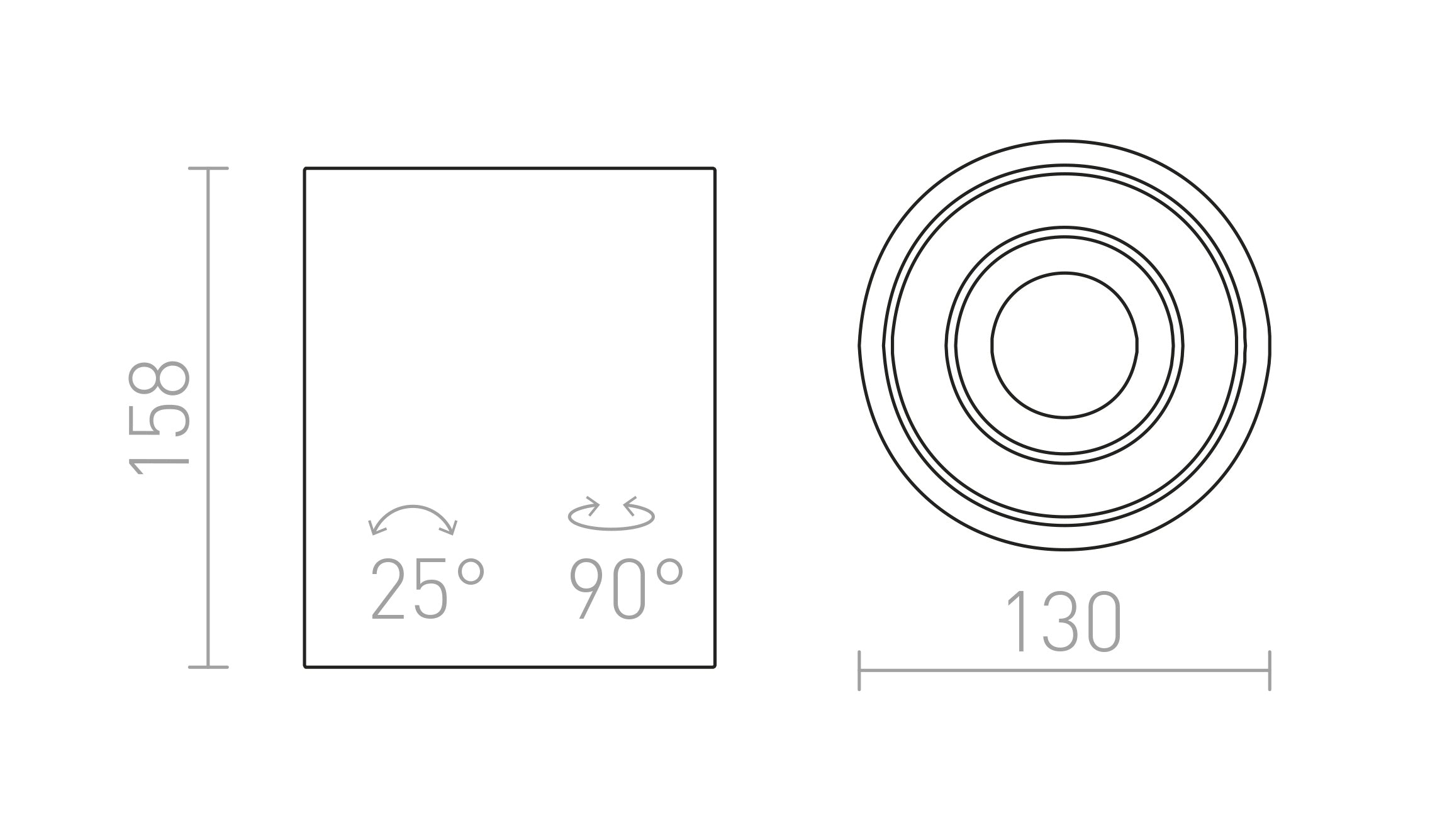 COLES katto suunnattava lamppu - Product sketch