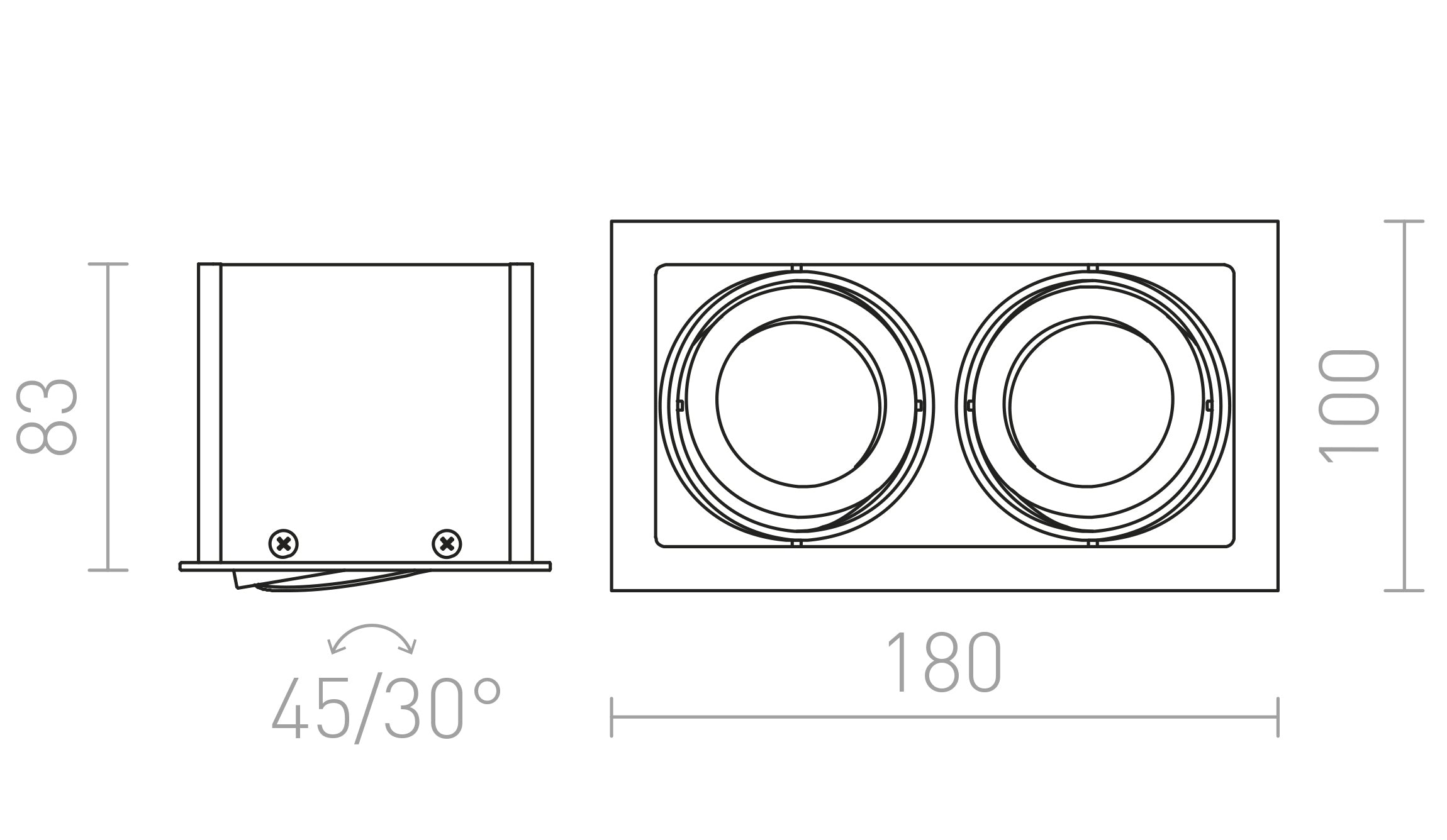 FIZZ II kippbar lampe - Product sketch