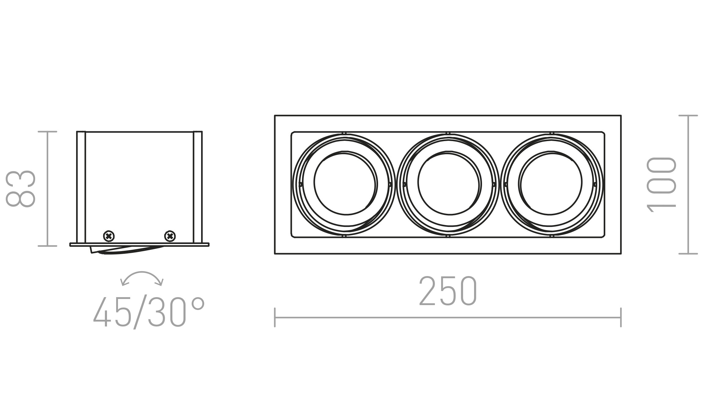 FIZZ III z usmerjeno svetlobo lampa - Product sketch