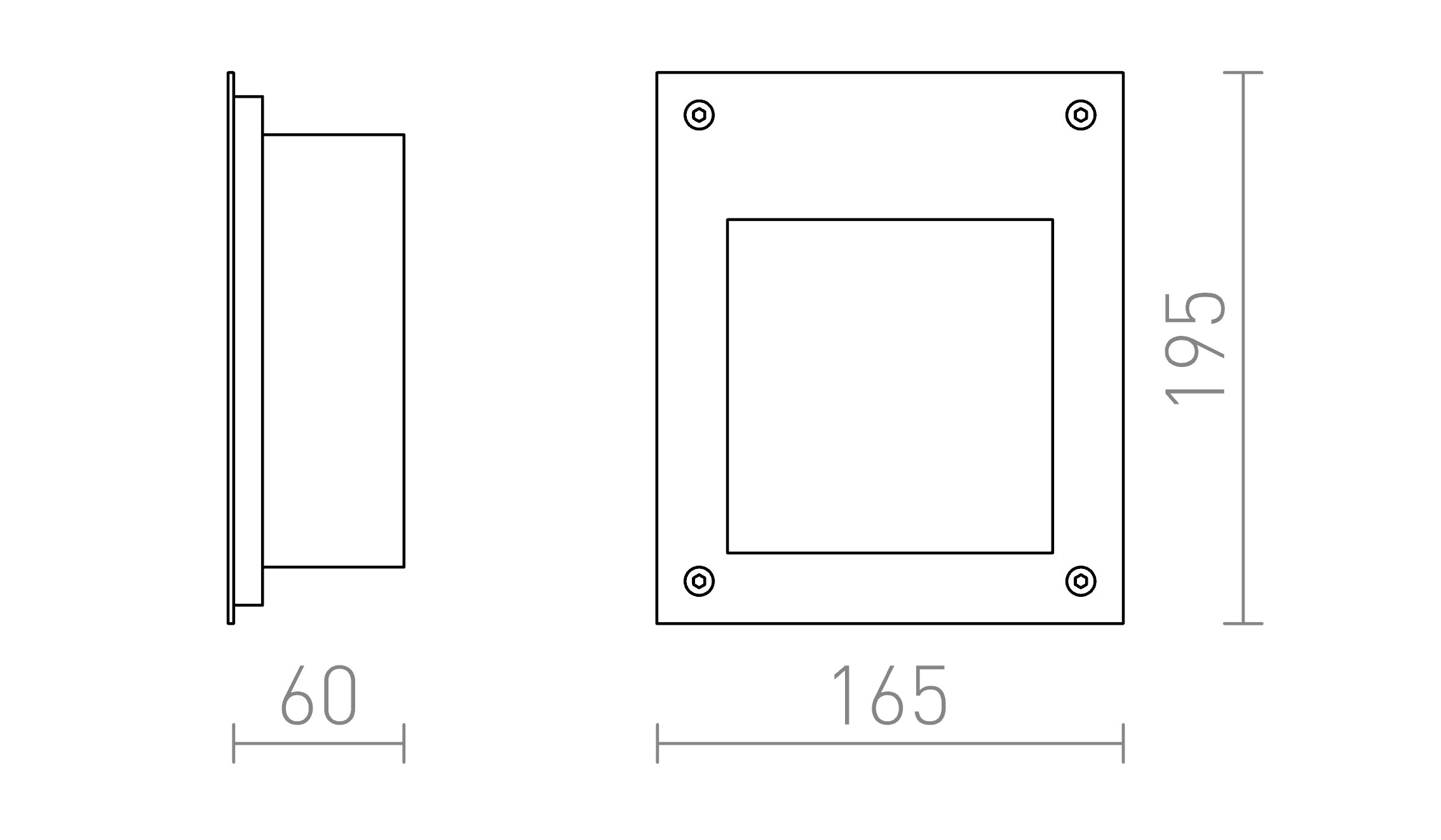 AKORD empotrada al muro - Product sketch