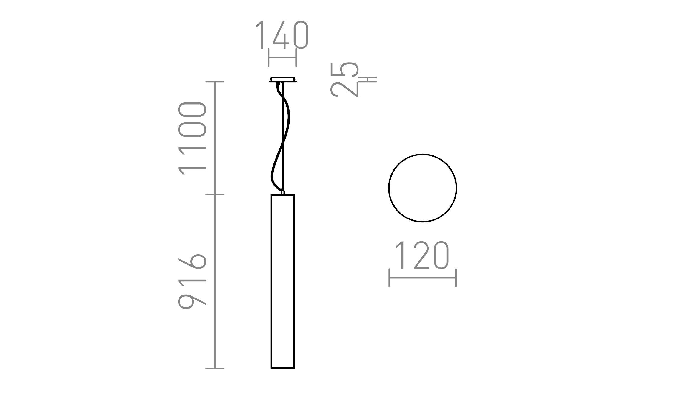 TOMBA suspendat lampă - Product sketch
