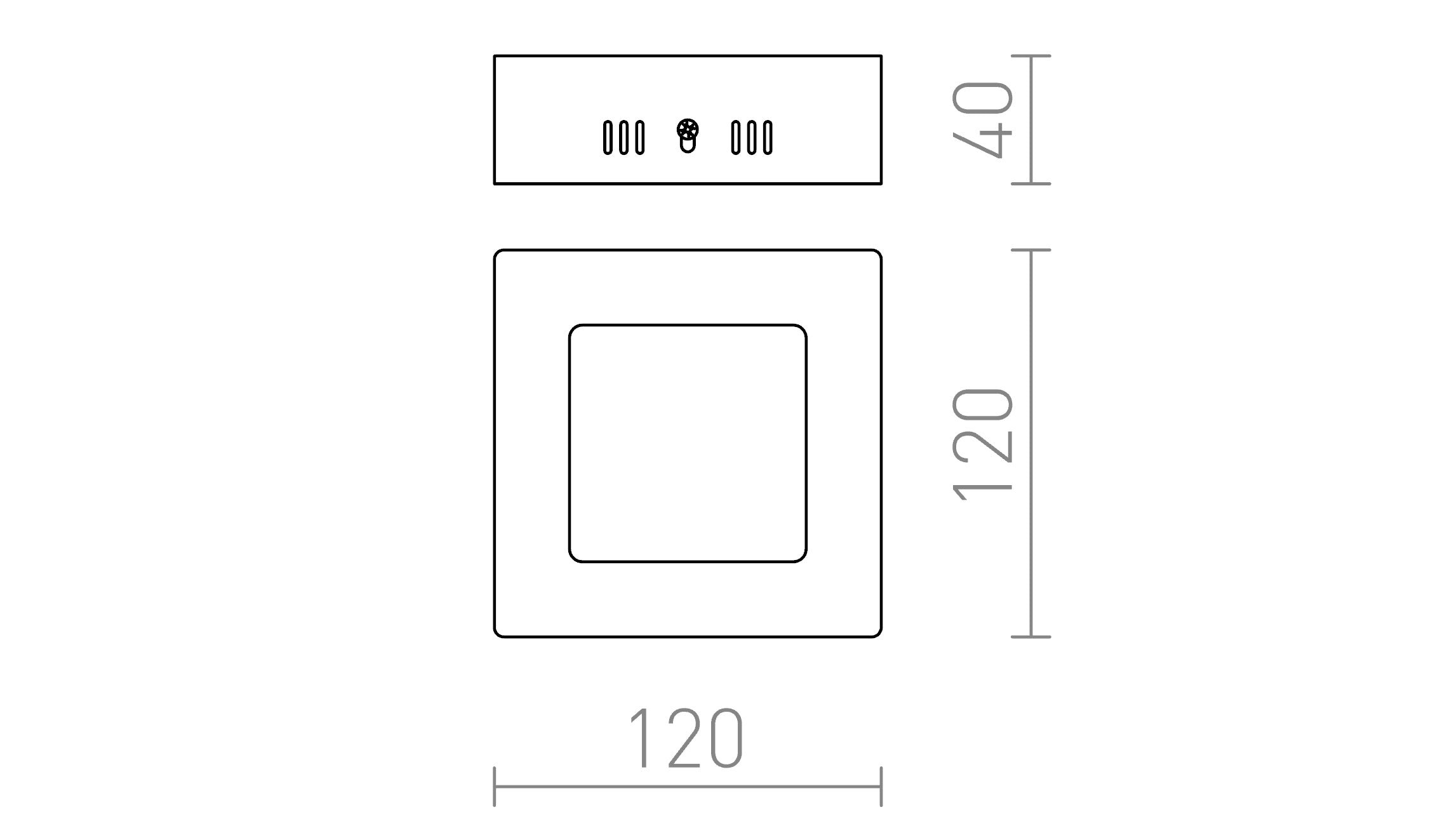 SLENDER SQ 12 plafoniera/applique lampada - Product sketch