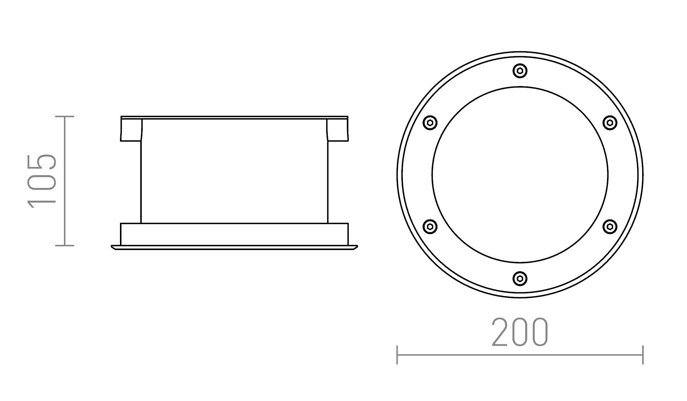 TERRA da incasso lampada - Product sketch