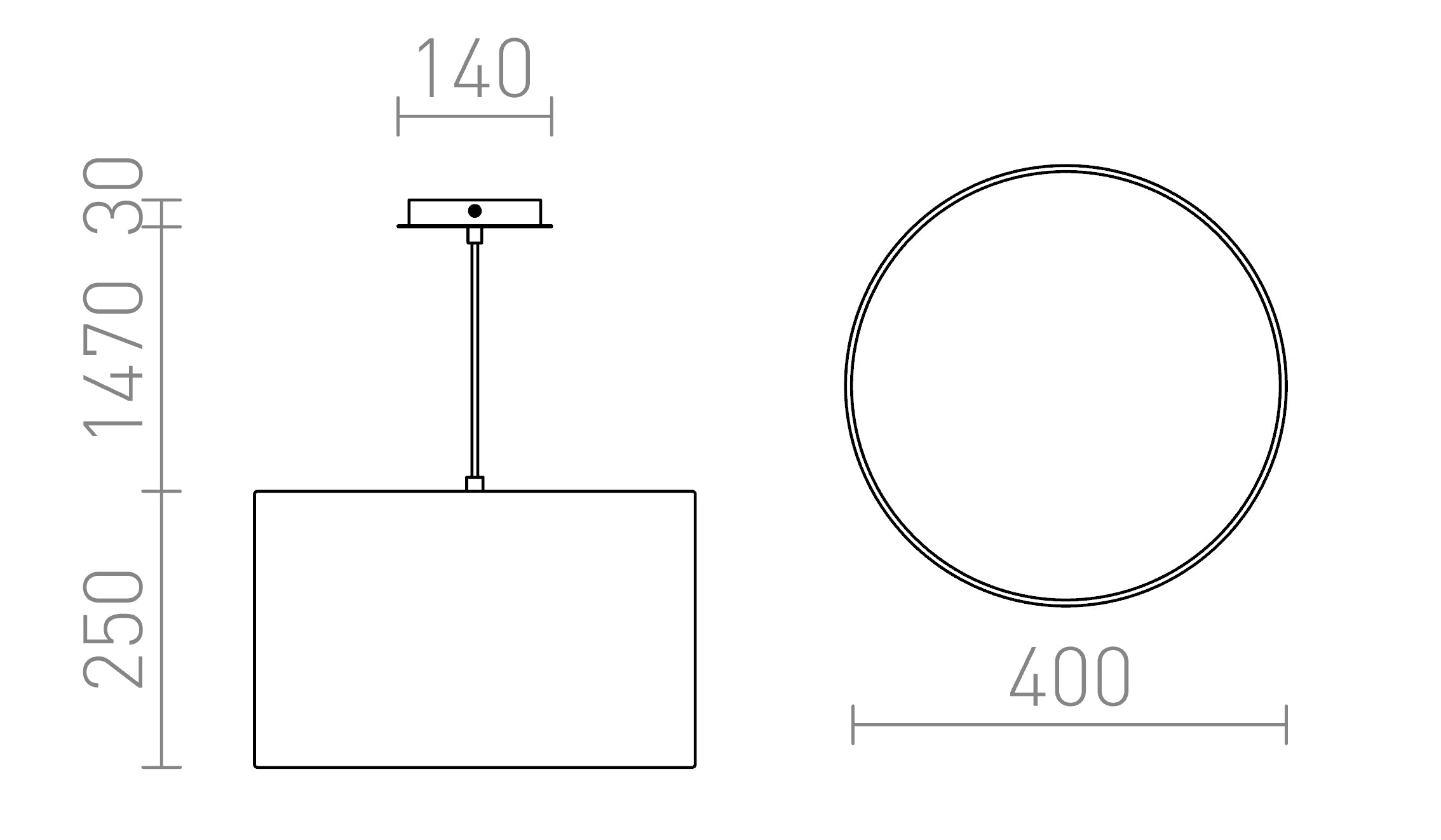 LALO 40 viseča lampa - Product sketch
