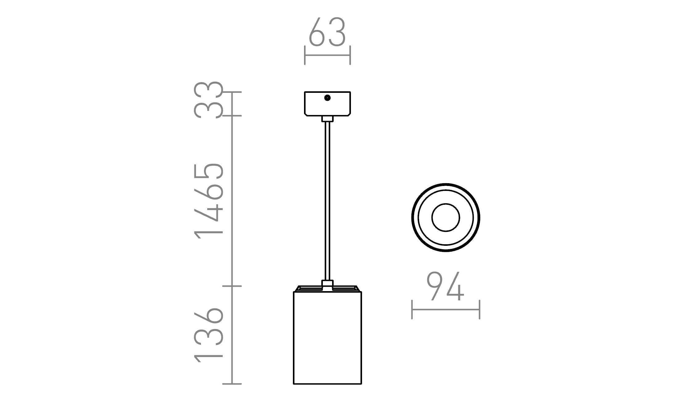 OCTAVE viseća lampa - Product sketch