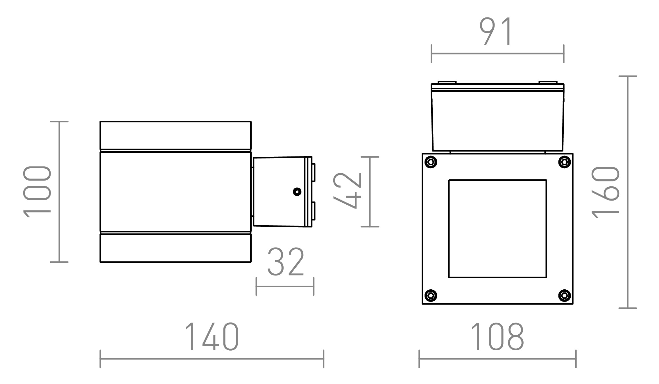 TELO wandlamp lamp - Product sketch