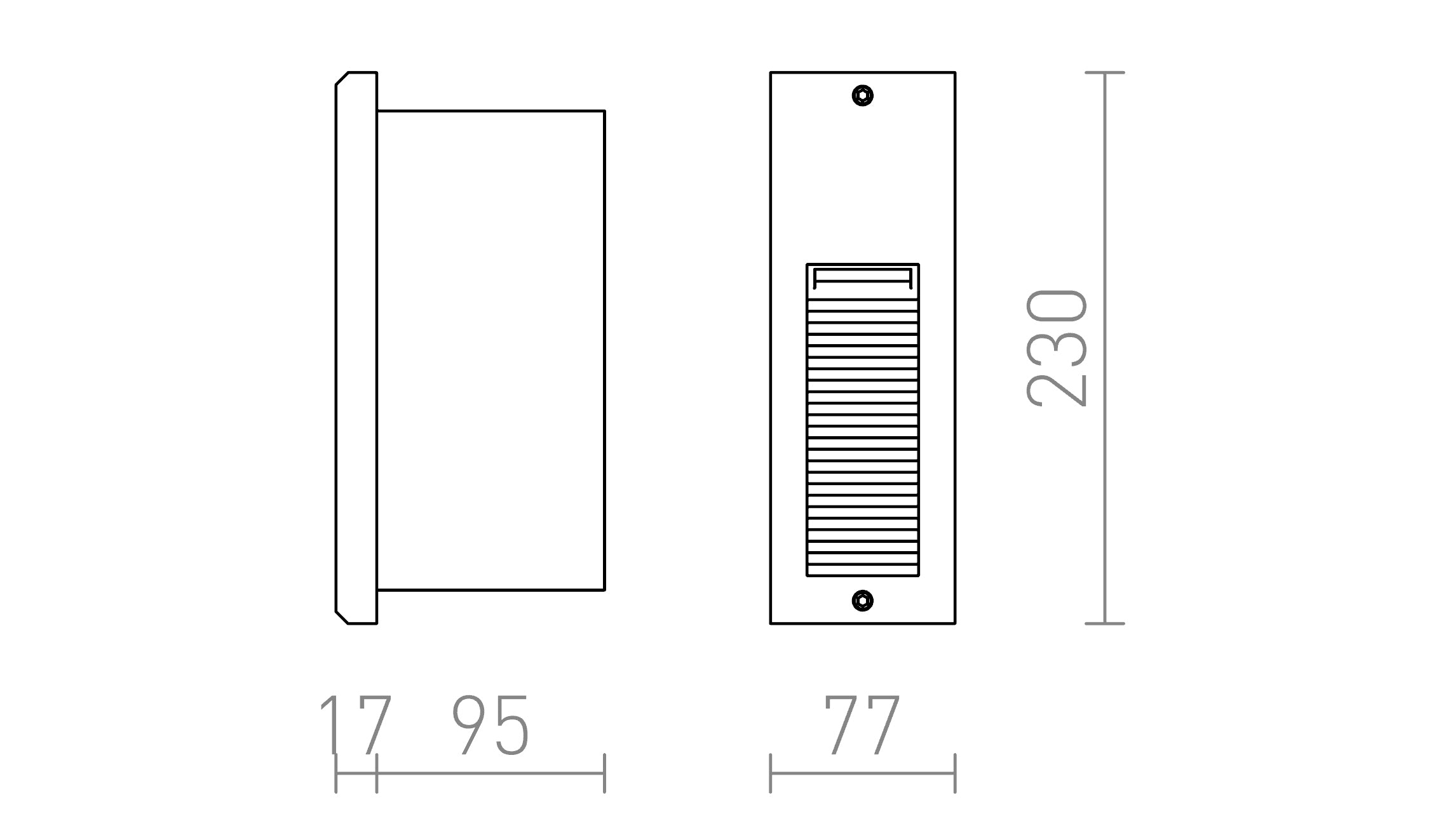 FACA inbouwlamp lamp - Product sketch