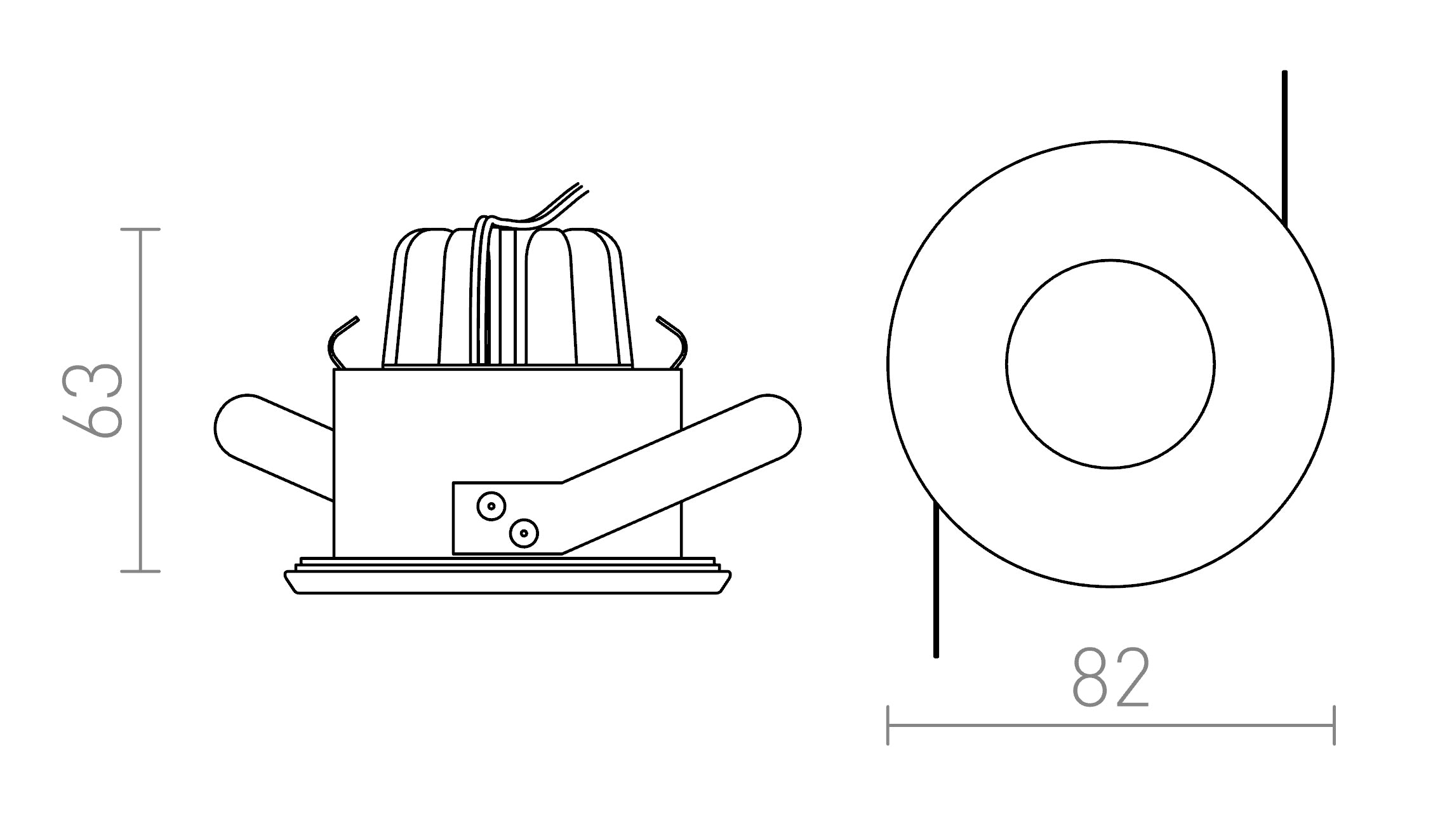 MERGO R ugradna lampa - Product sketch