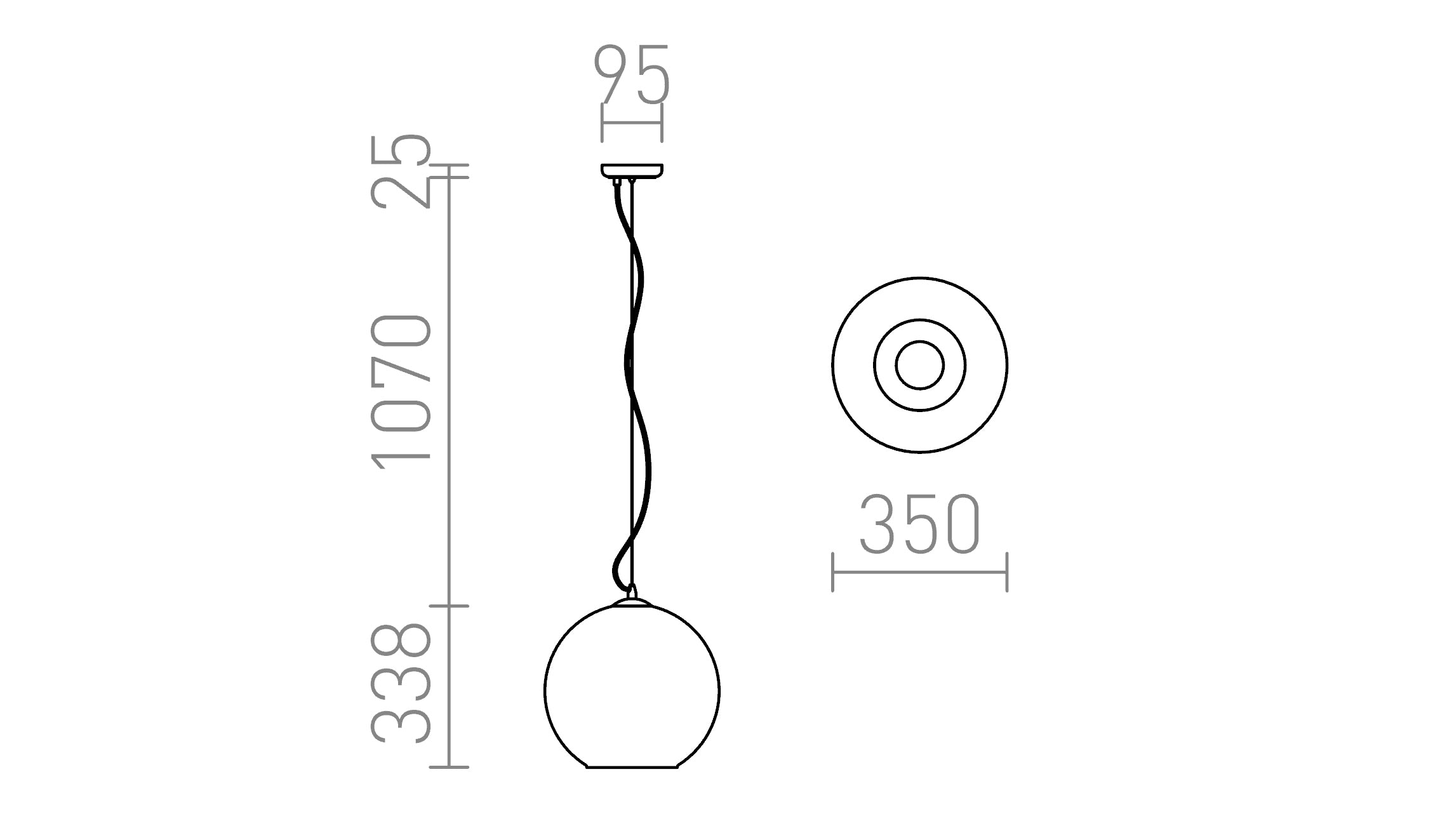 BEAU MONDE 35 hanglamp lamp - Product sketch