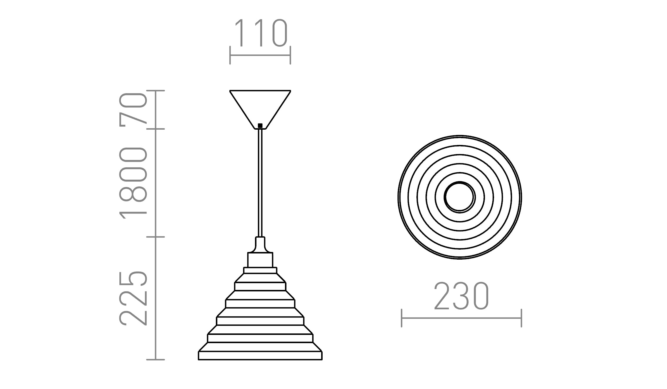 AMICI Pendelleuchte aus Silikon lampe - Product sketch