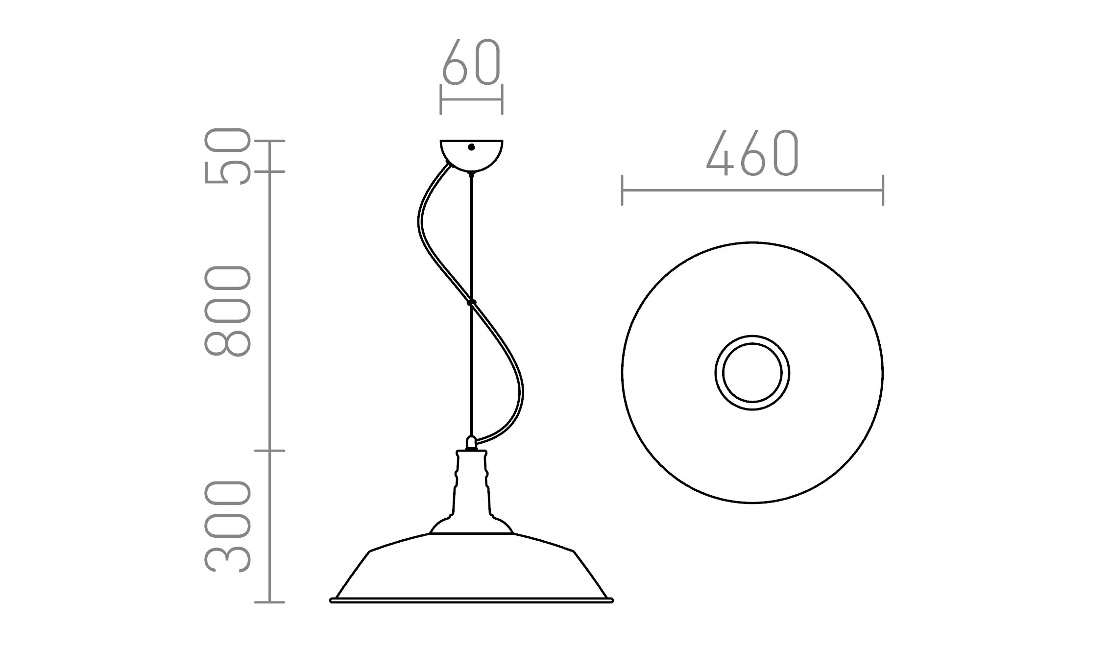 GOLDIE 46 Pendelleuchte lampe - Product sketch