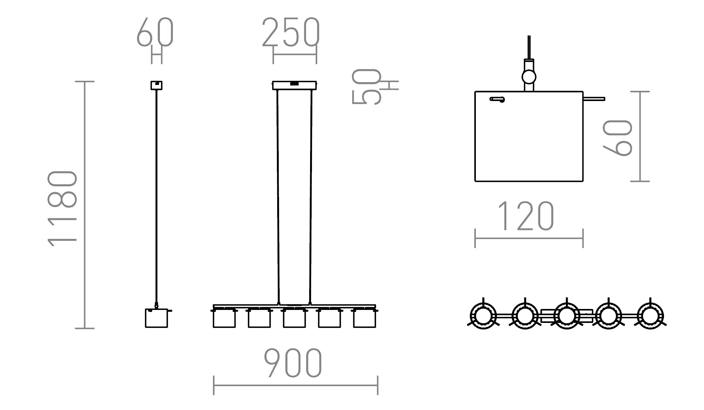 ESTRA V suspendat lampă - Product sketch