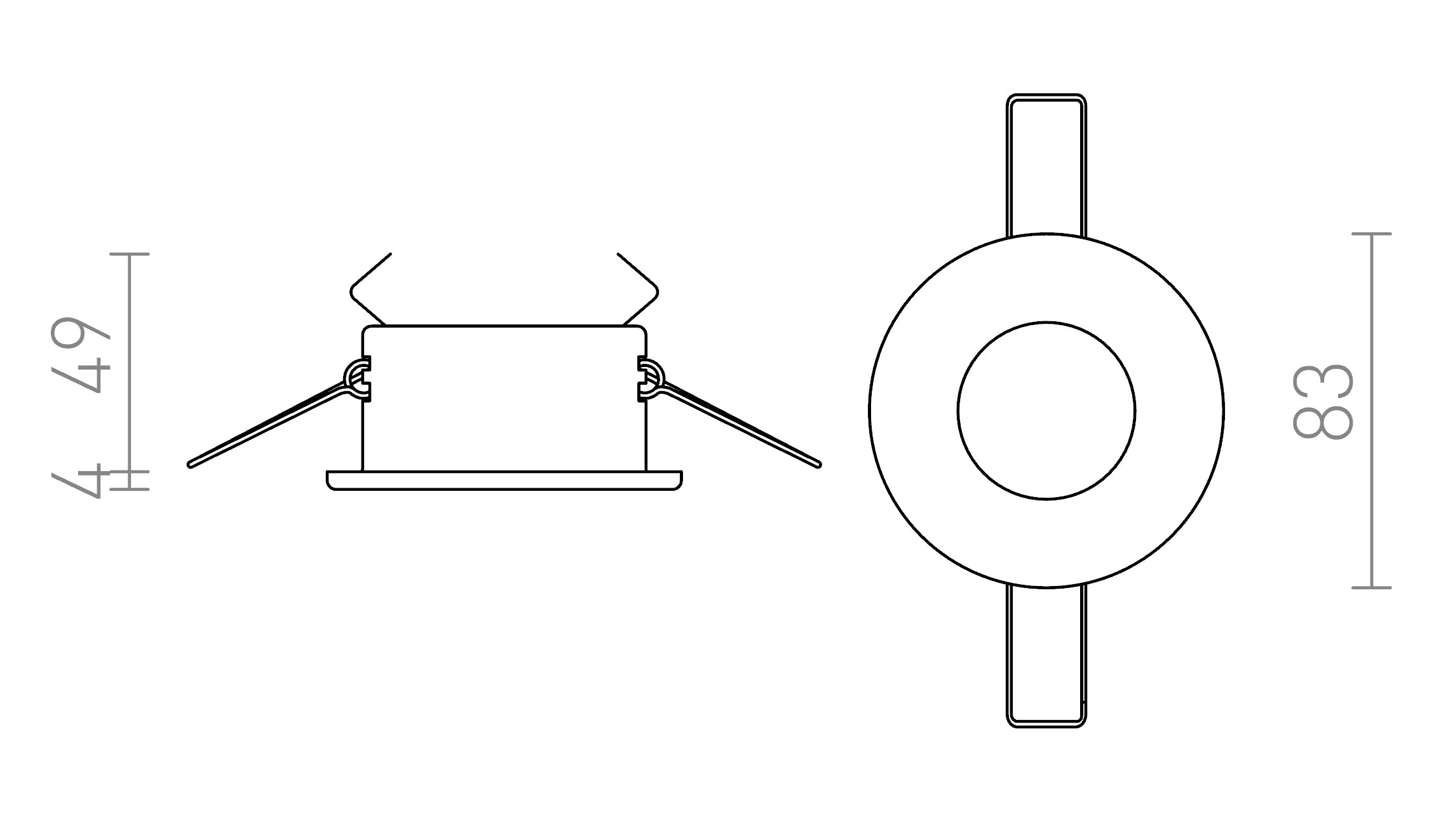 SPLASH R vgradna lampa - Product sketch