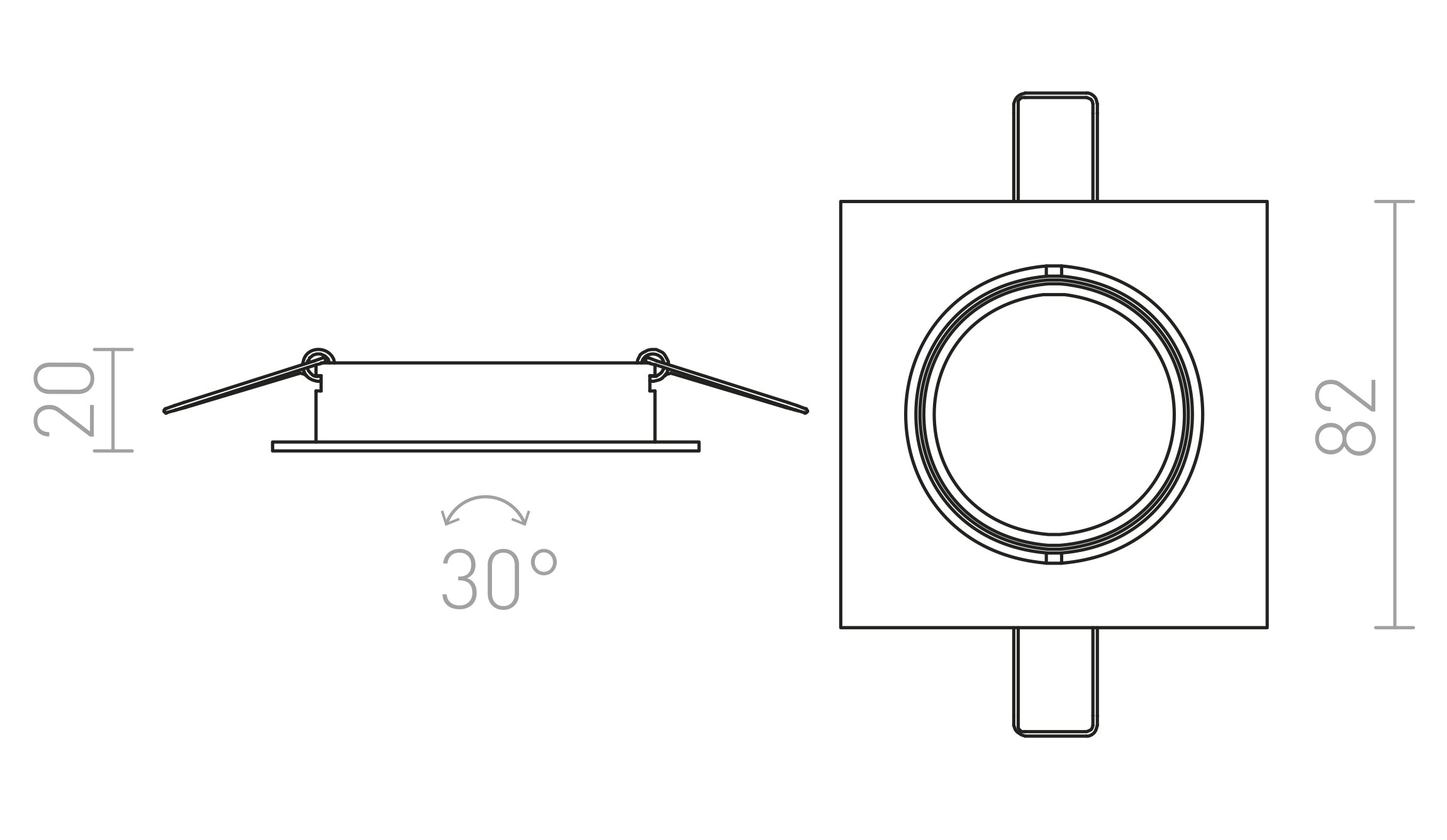 TOPIC SQ podesiva lampa - Product sketch