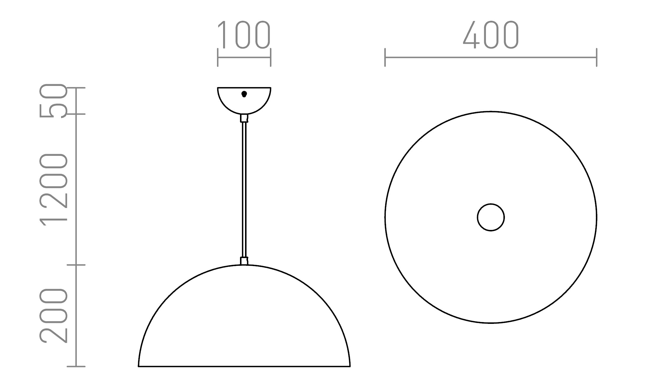 MONROE 40 suspenso lâmpada - Product sketch