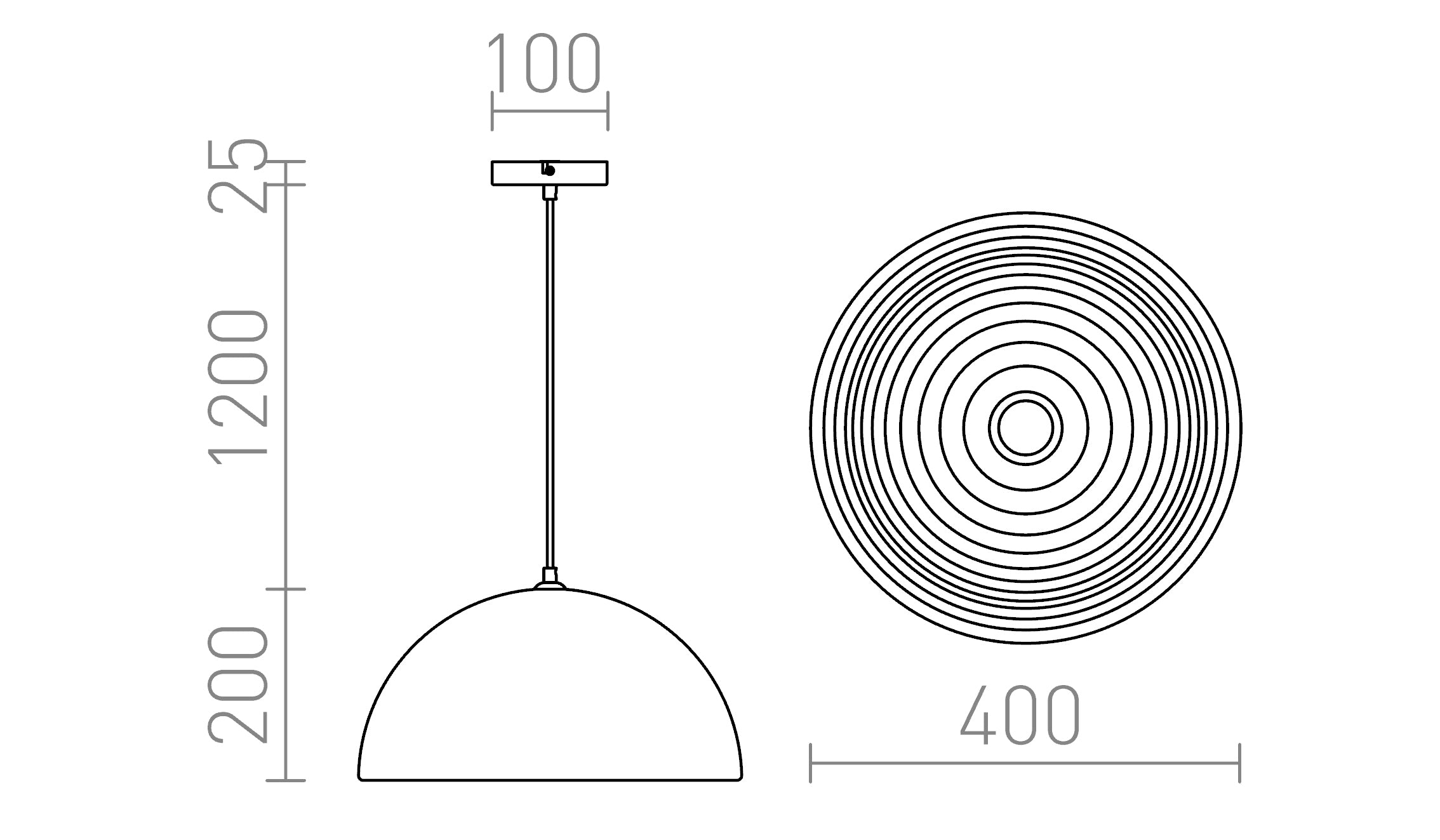 CARISSIMA 40 Pendelleuchte lampe - Product sketch