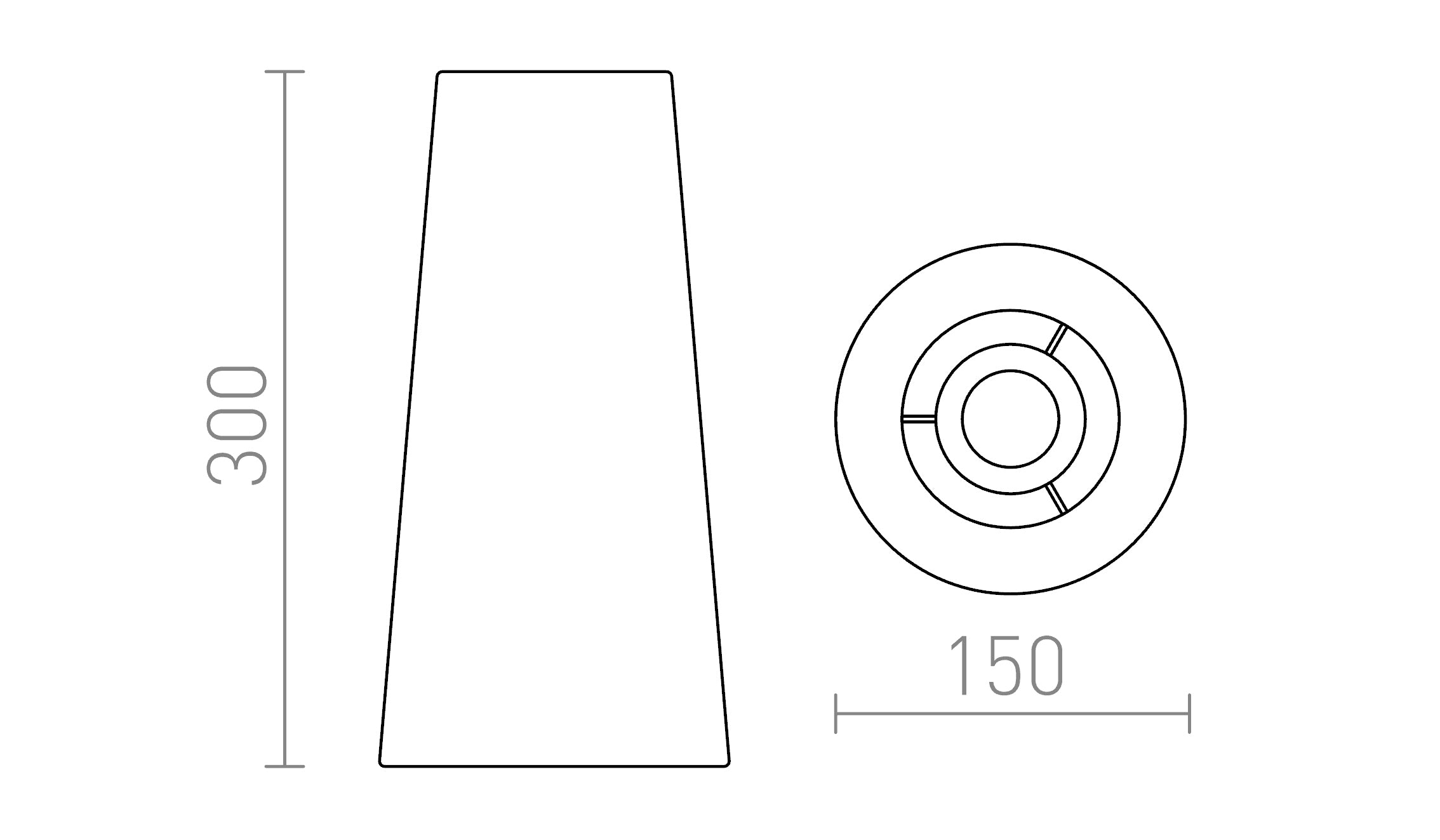 CONNY 15/30 namizni senčnik - Product sketch