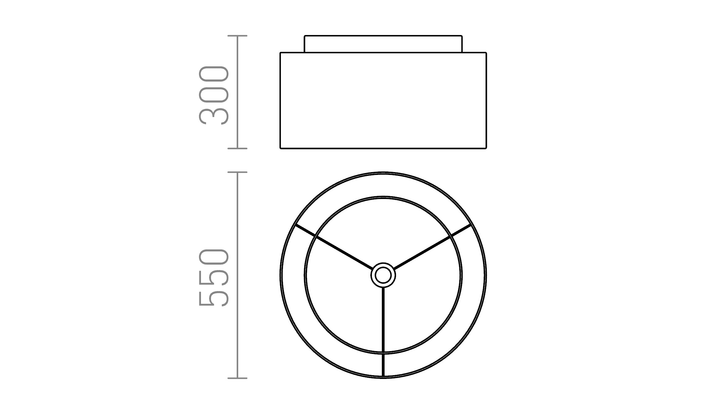 DOUBLE 55/30 abat-jour - Product sketch