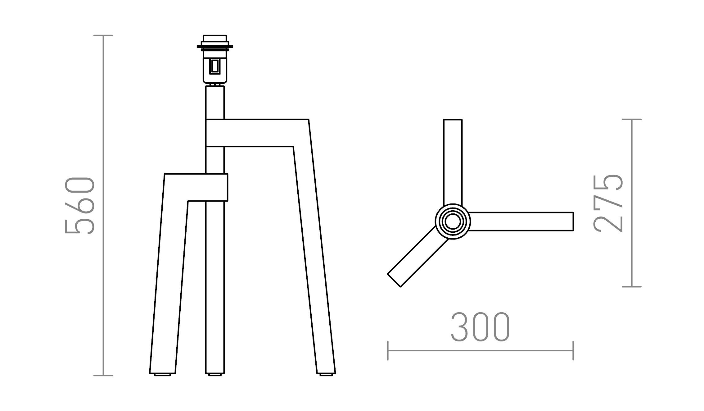 WOODY стойка за настолна лампа - Product sketch