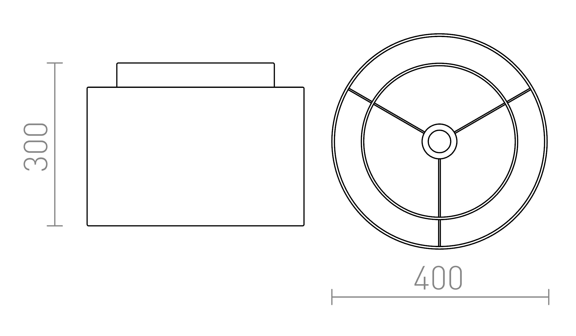 DOUBLE 40/30 Lampenschirm - Product sketch