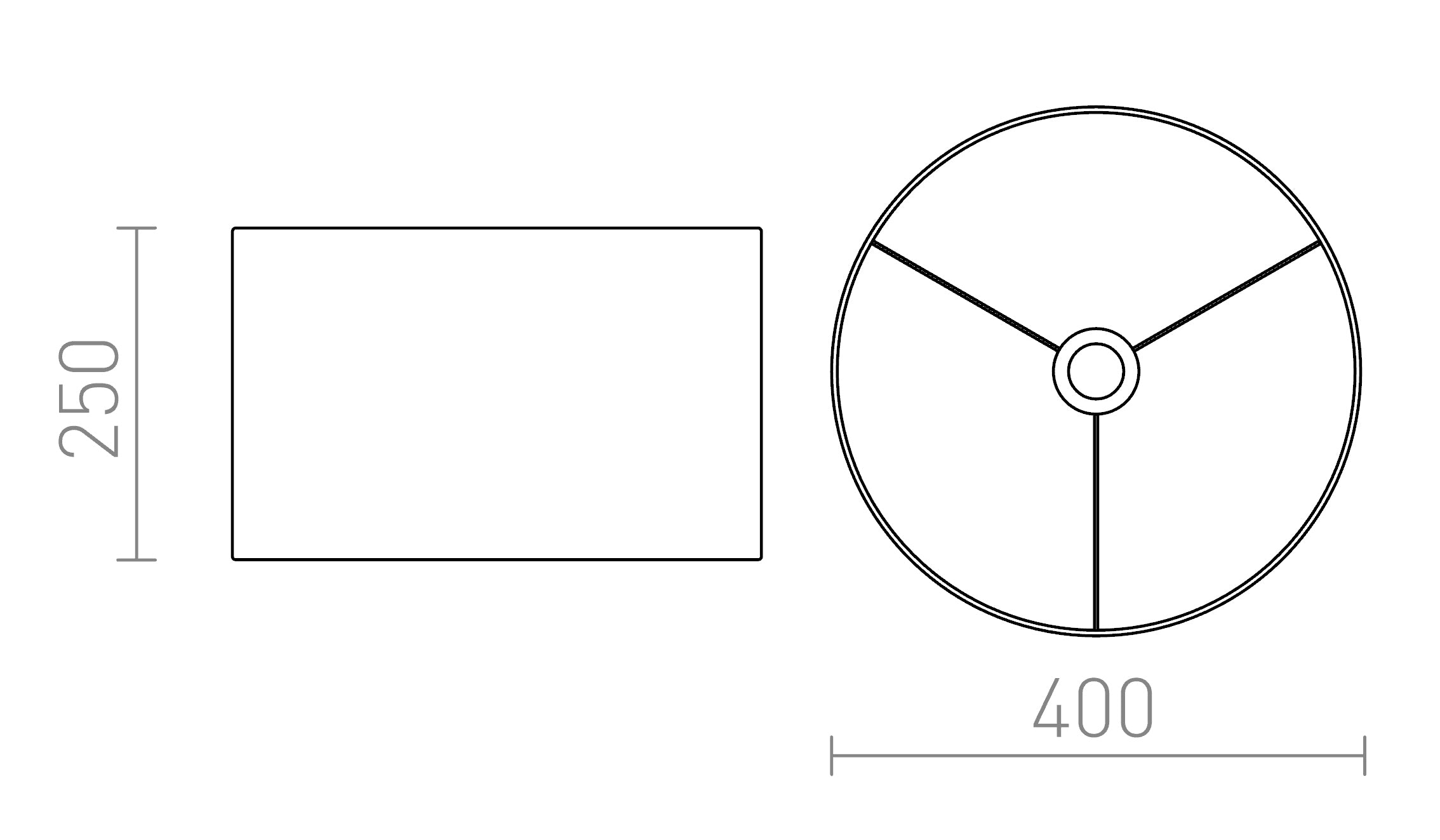 RON 40/25 paralume - Product sketch