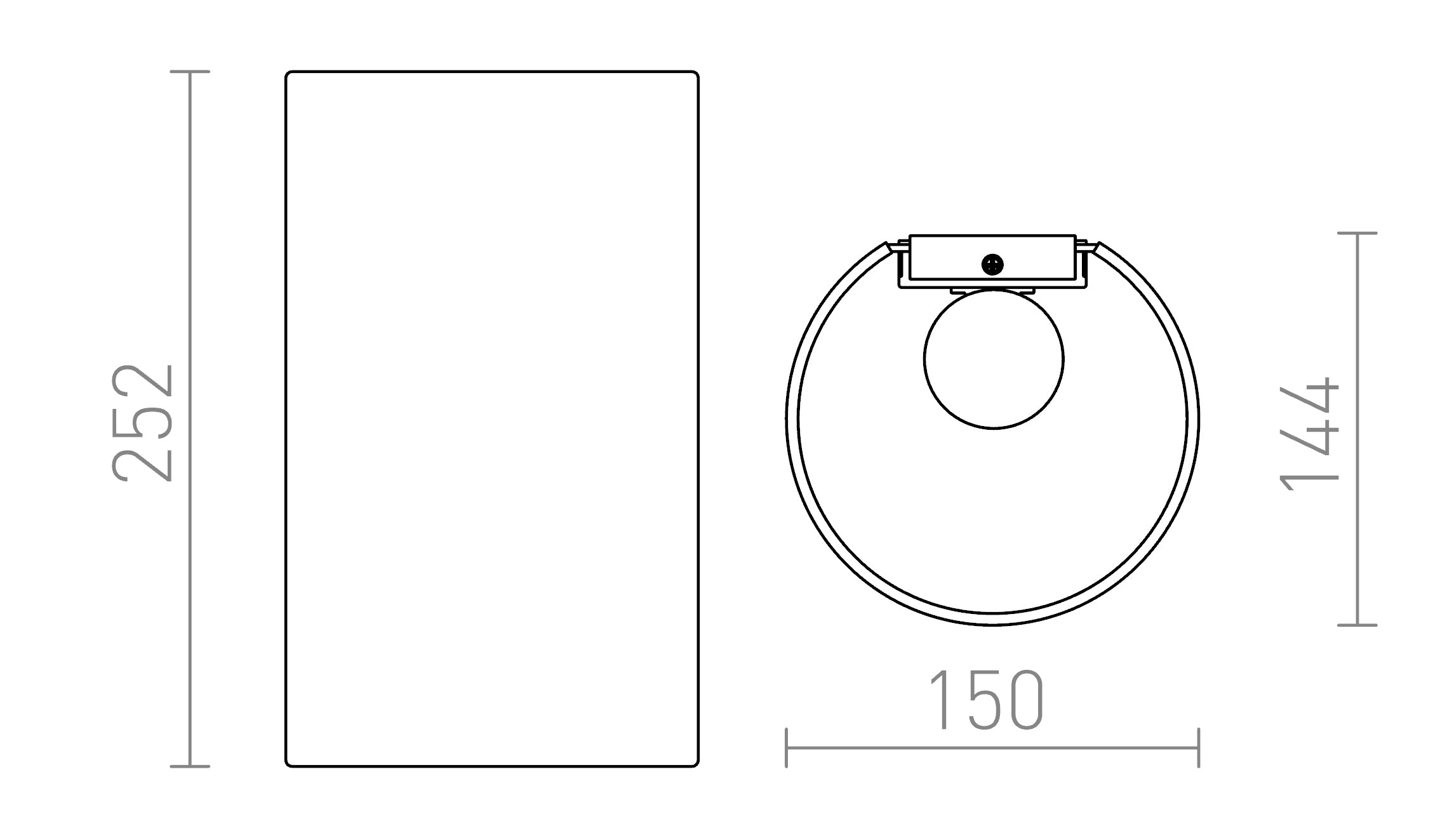 RON W 15/25 de pared lámpara - Product sketch