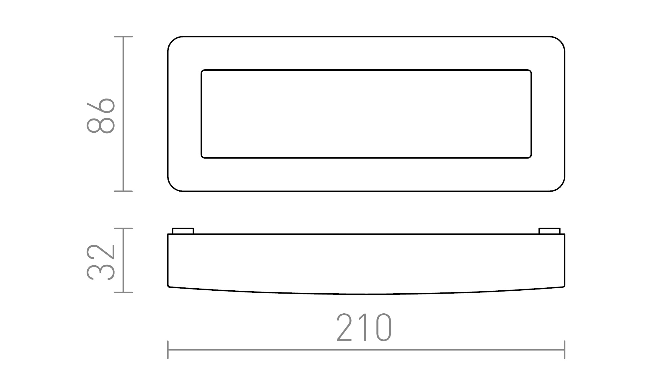 RENO SQ DR montat pe suprafață lampă - Product sketch