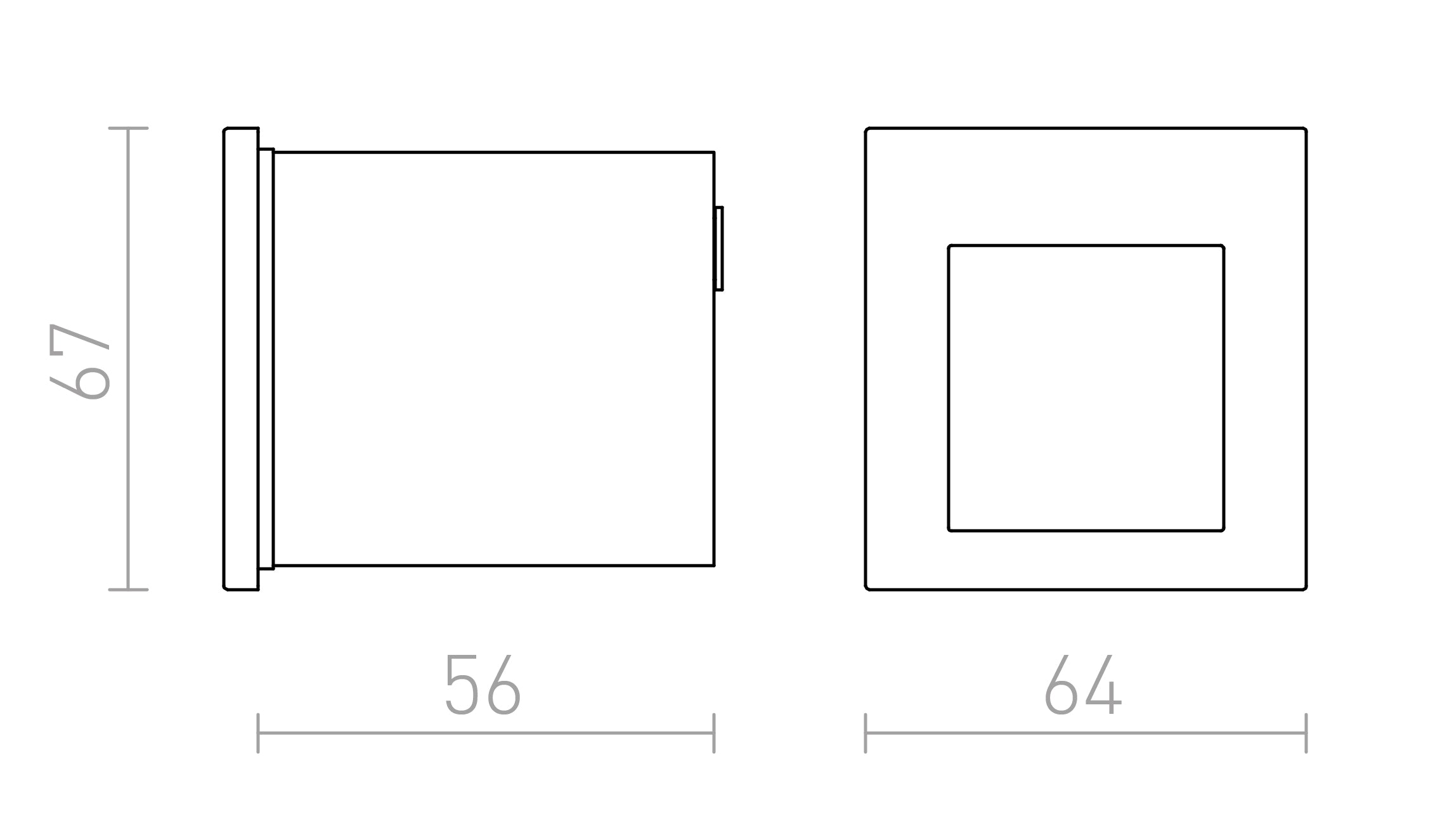TESS SQ empotrada lámpara - Product sketch