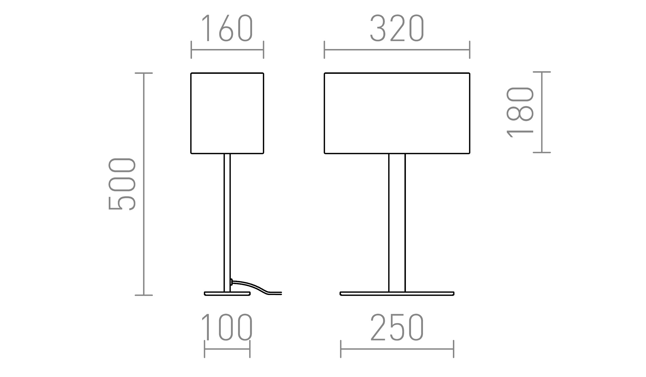 PLAZA M namizna svetilka lampa - Product sketch