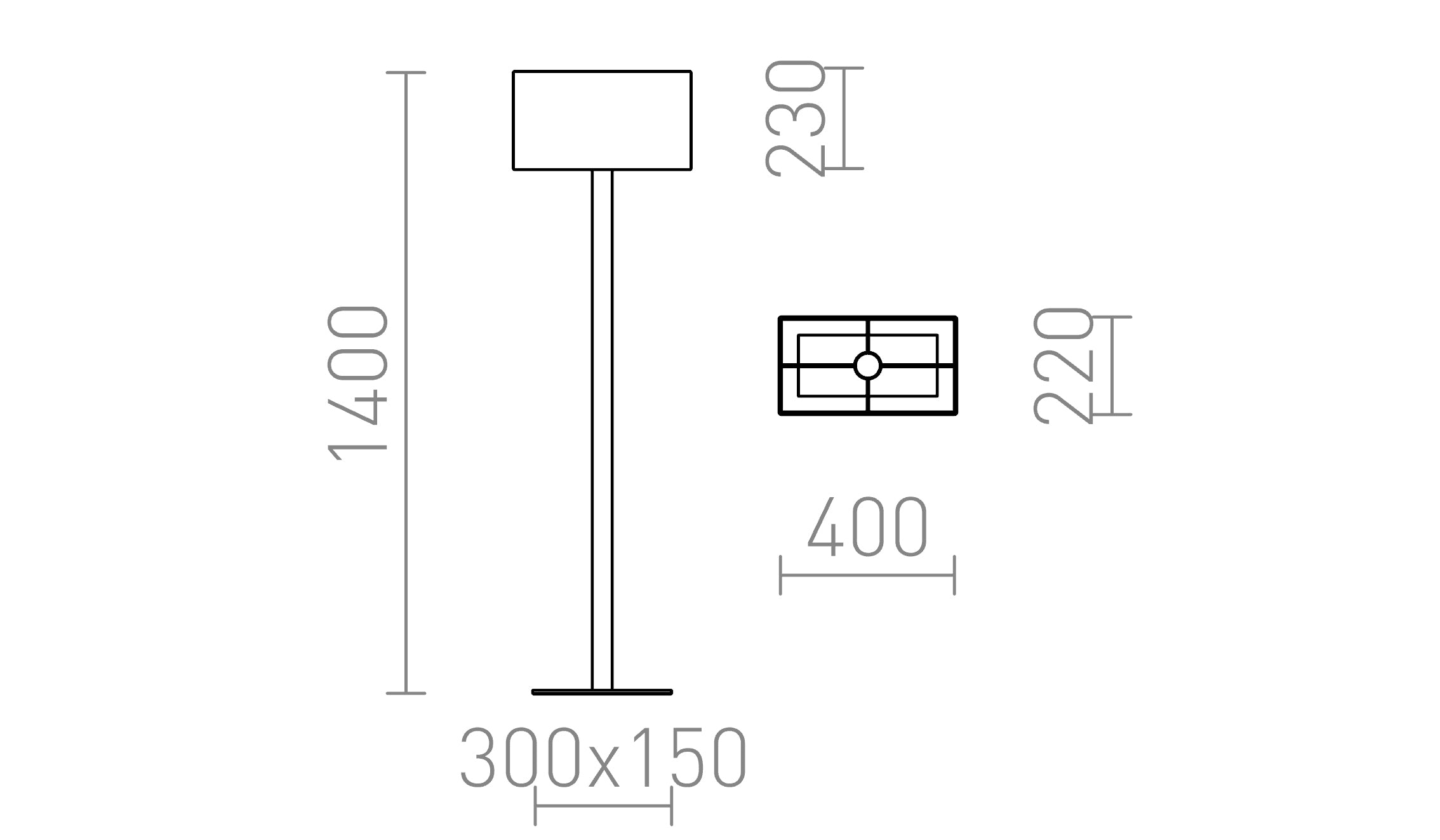 PLAZA lampadaire lampe - Product sketch