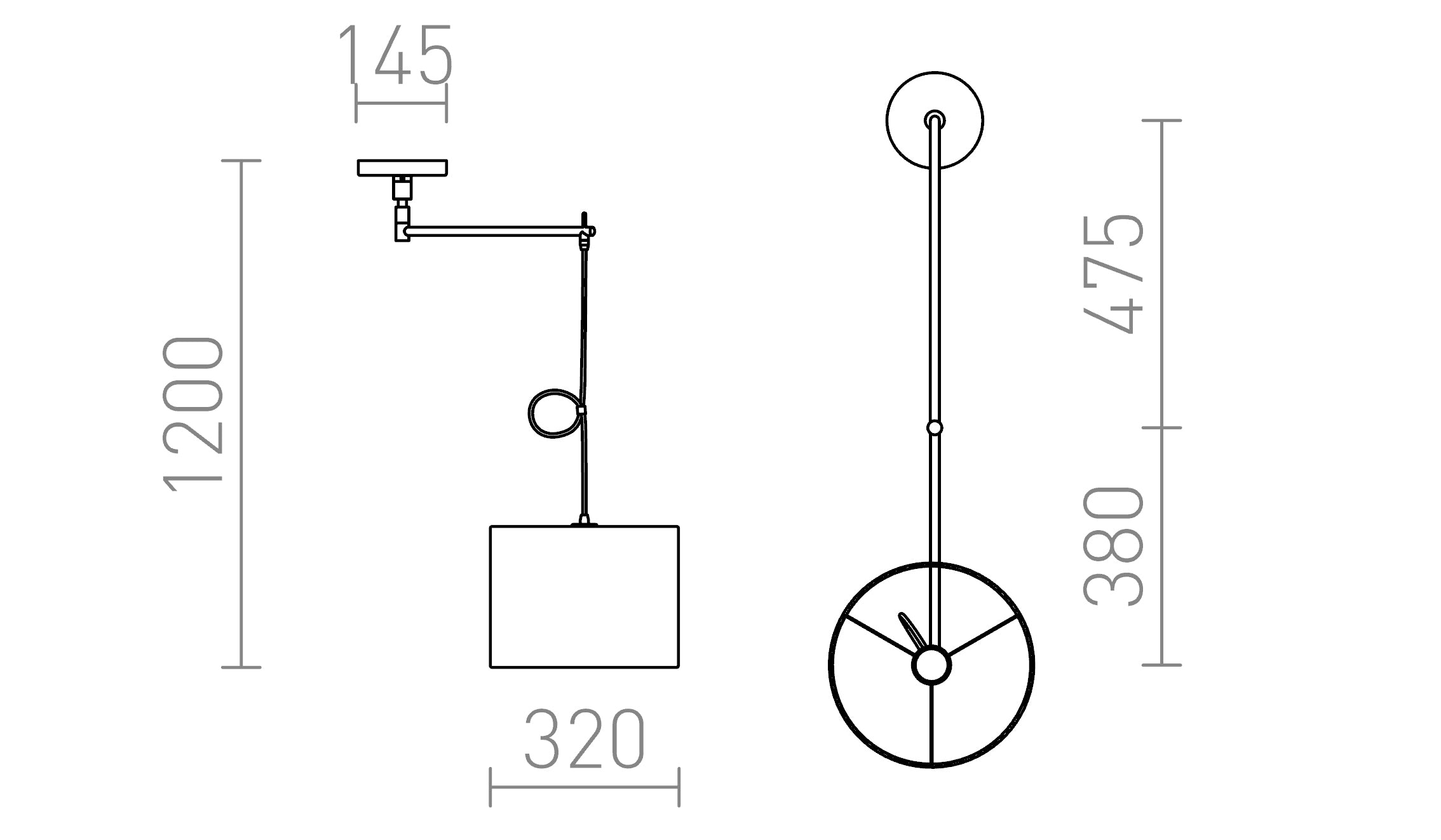 BROADWAY com braço suspenso - Product sketch